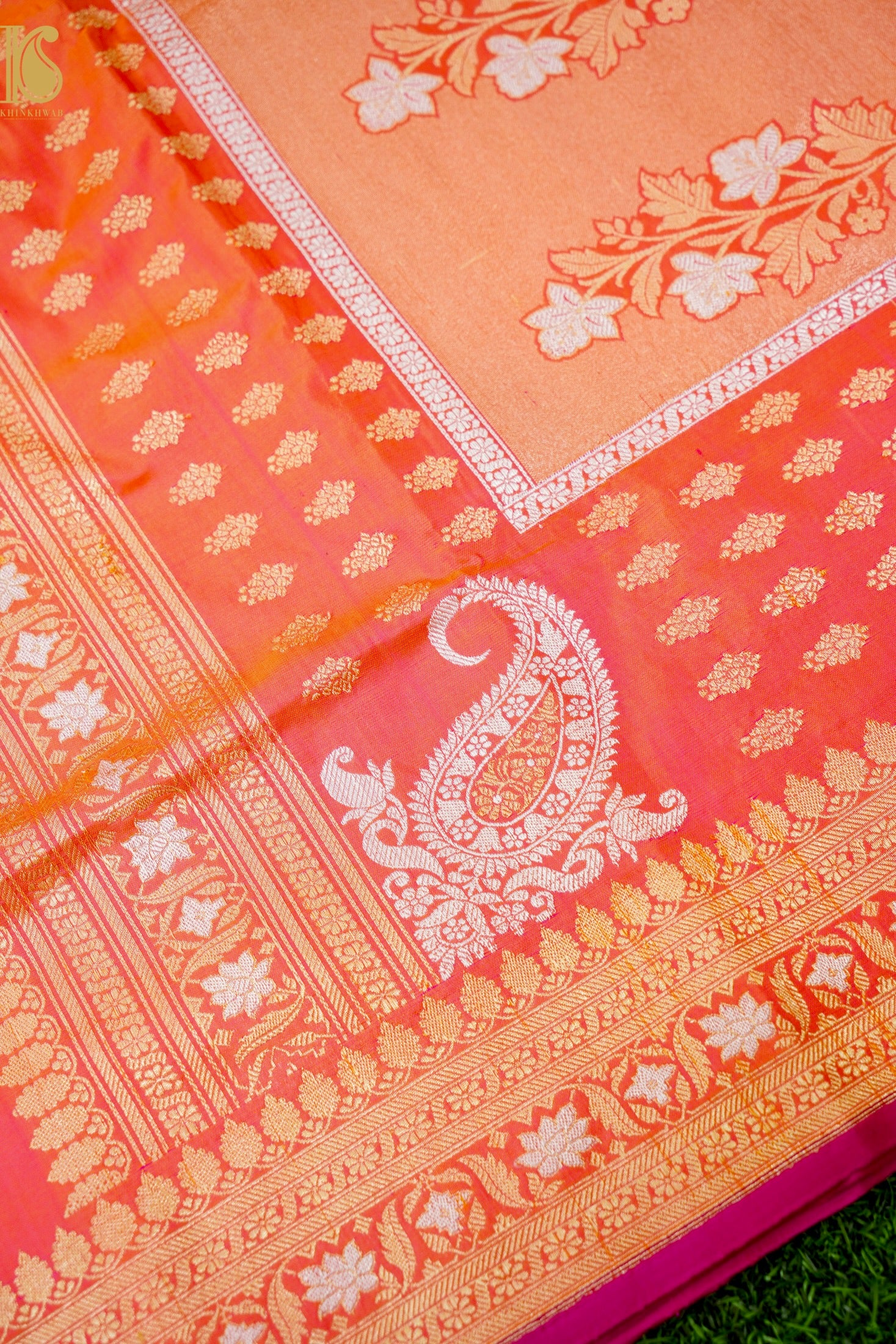 Handwoven Banarasi Real Silver Zari Katan Silk Saree