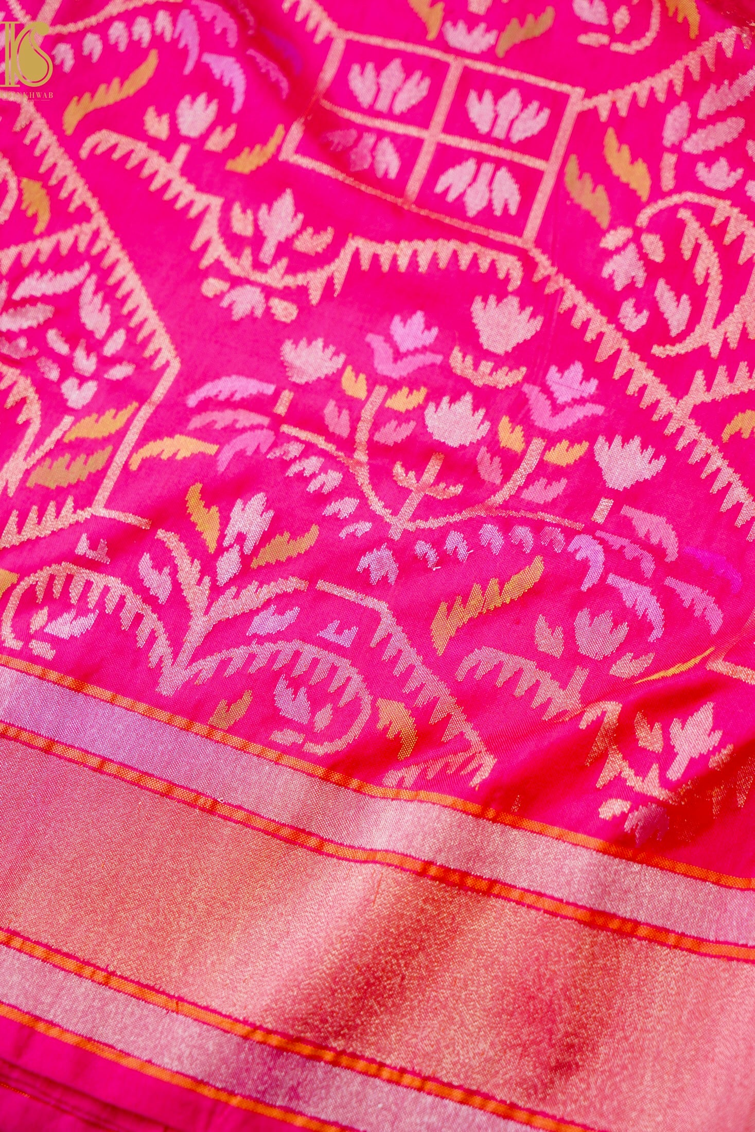 Handloom Banarasi Silk Real Silver Zari Jamdani Saree