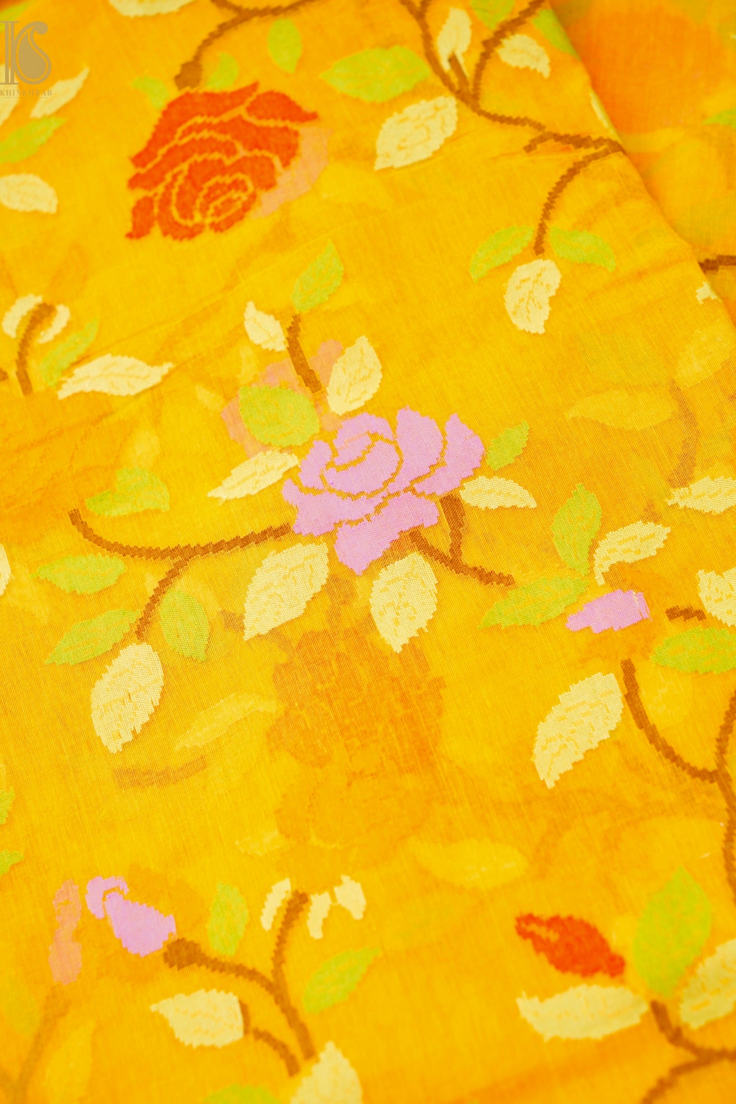 Pitambari Handloom Banarasi Real Silver Zari Cotton Saree
