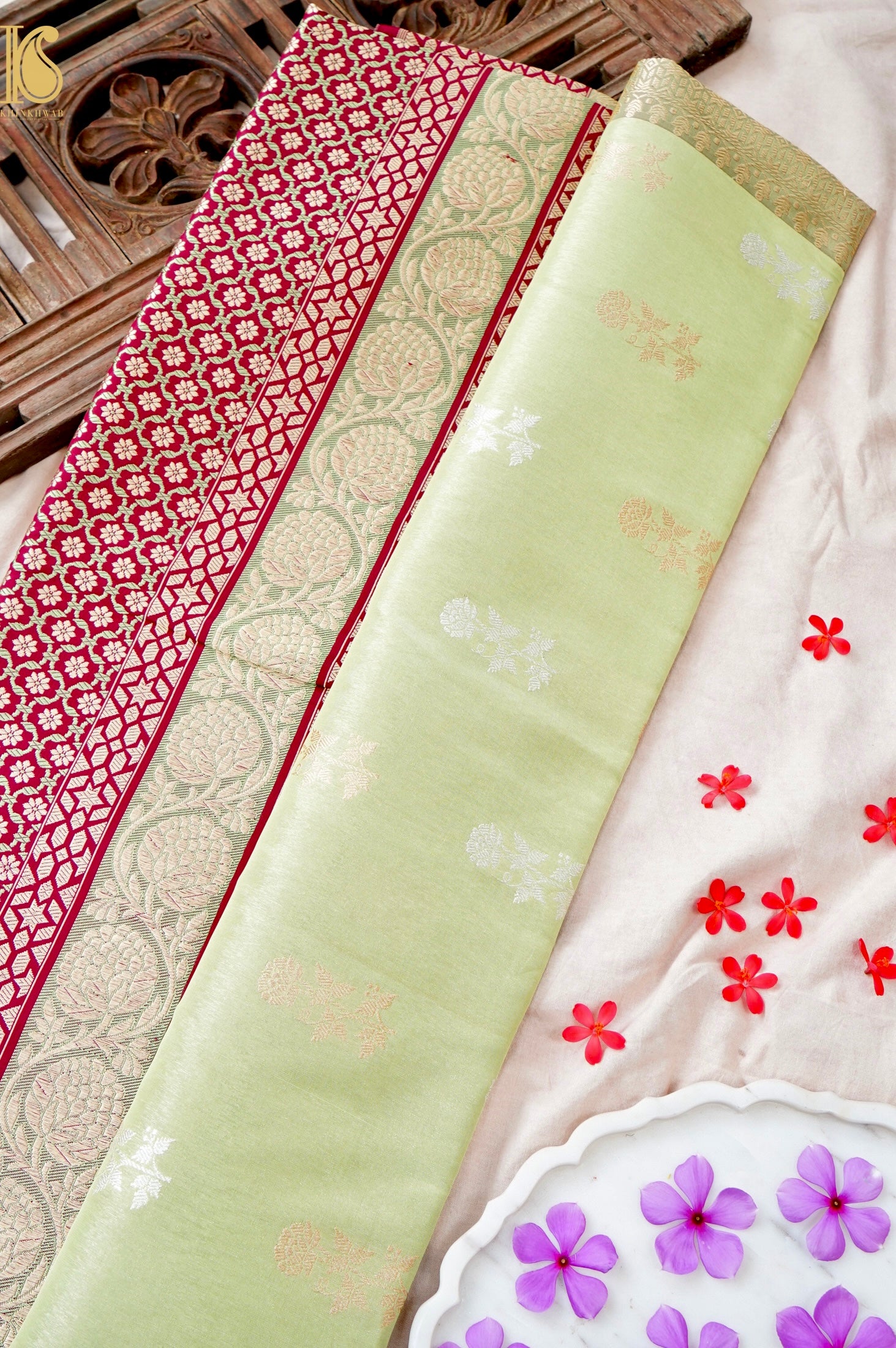 Handloom Banarasi Pure Silk Tissue Kadwa Saree
