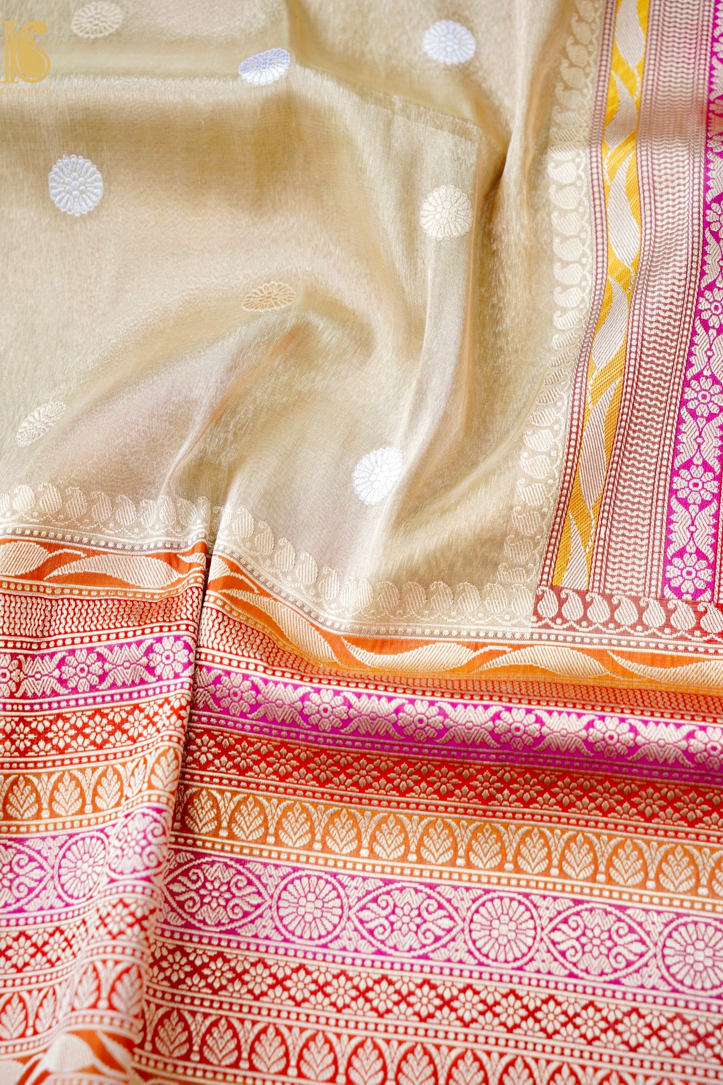 Handloom Banarasi Pure Silk Tissue Kadwa Saree