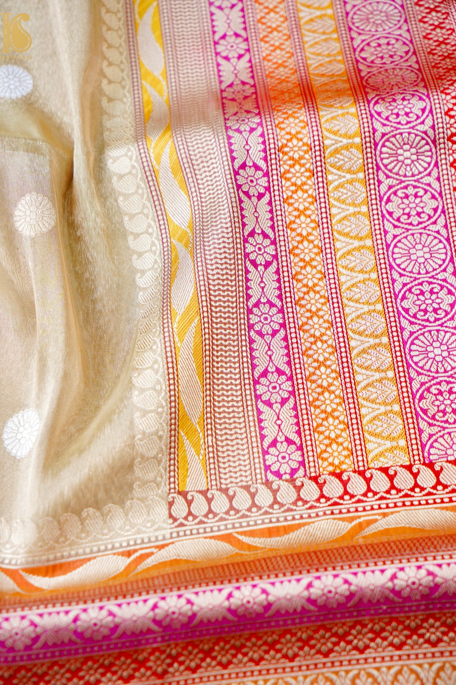 Handloom Banarasi Pure Silk Tissue Kadwa Saree