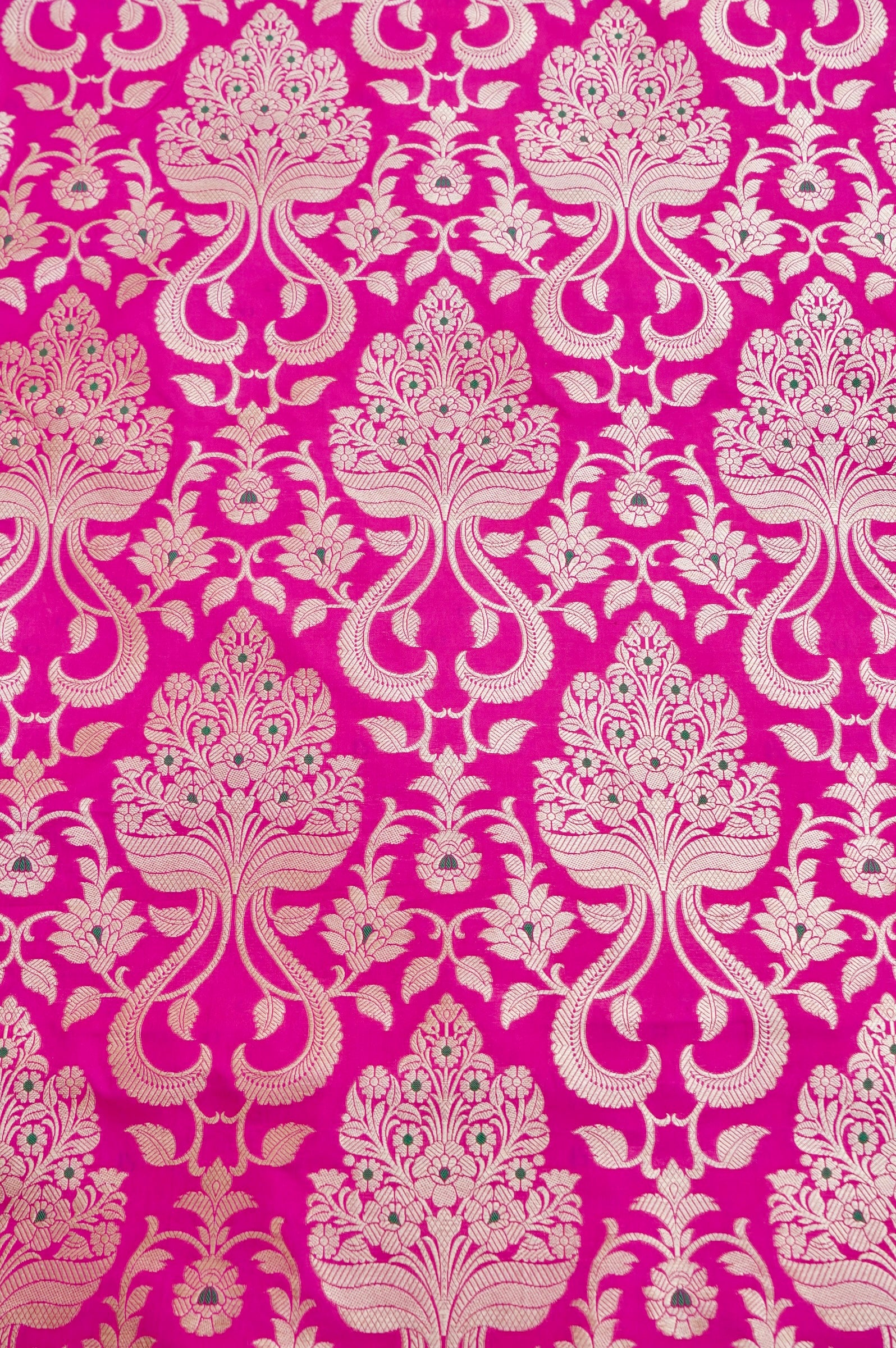 Pure Brocade Banarasi Guldaan Fabric in Pink - Khinkhwab