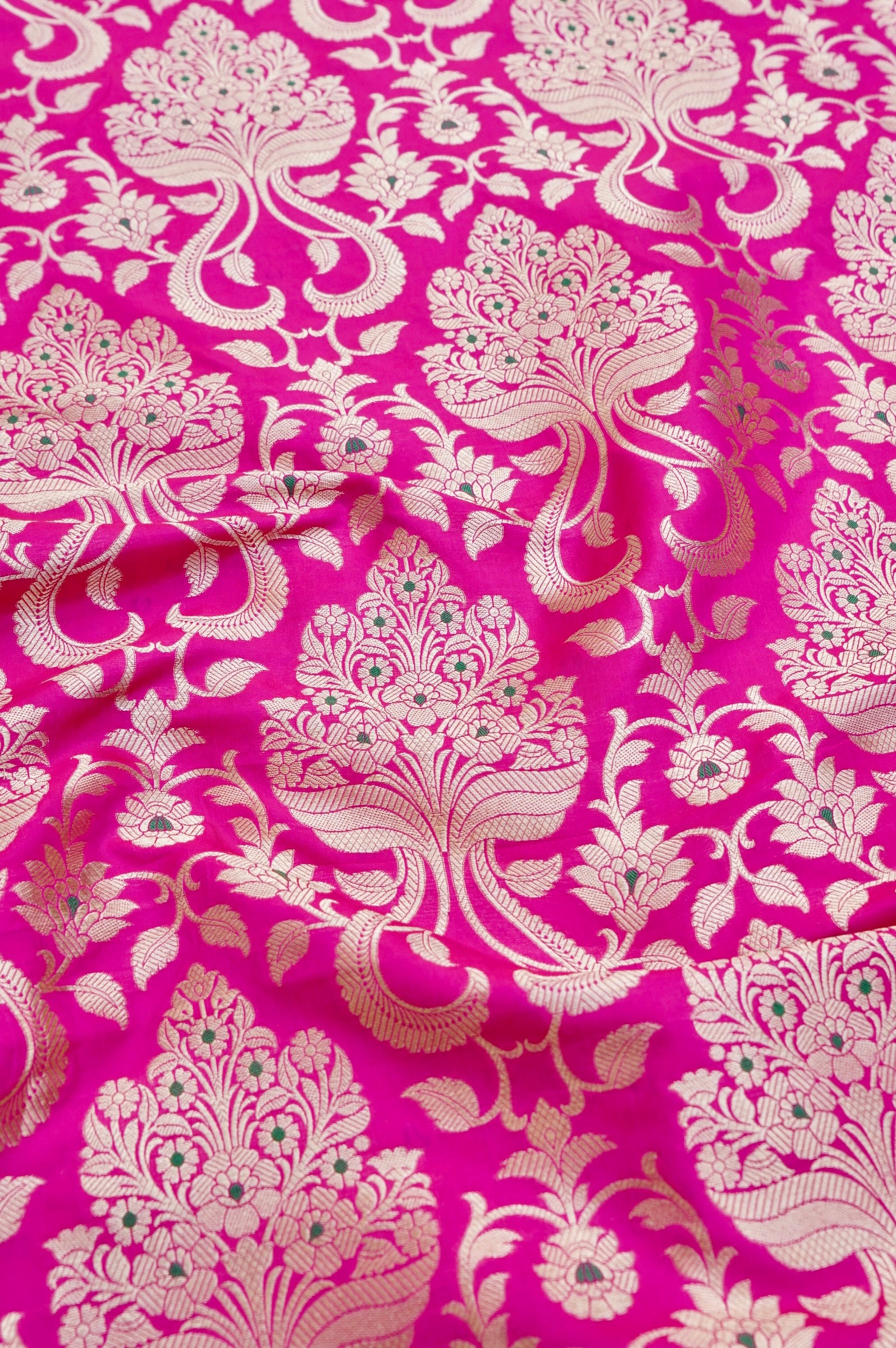 Pure Brocade Banarasi Guldaan Fabric in Pink - Khinkhwab