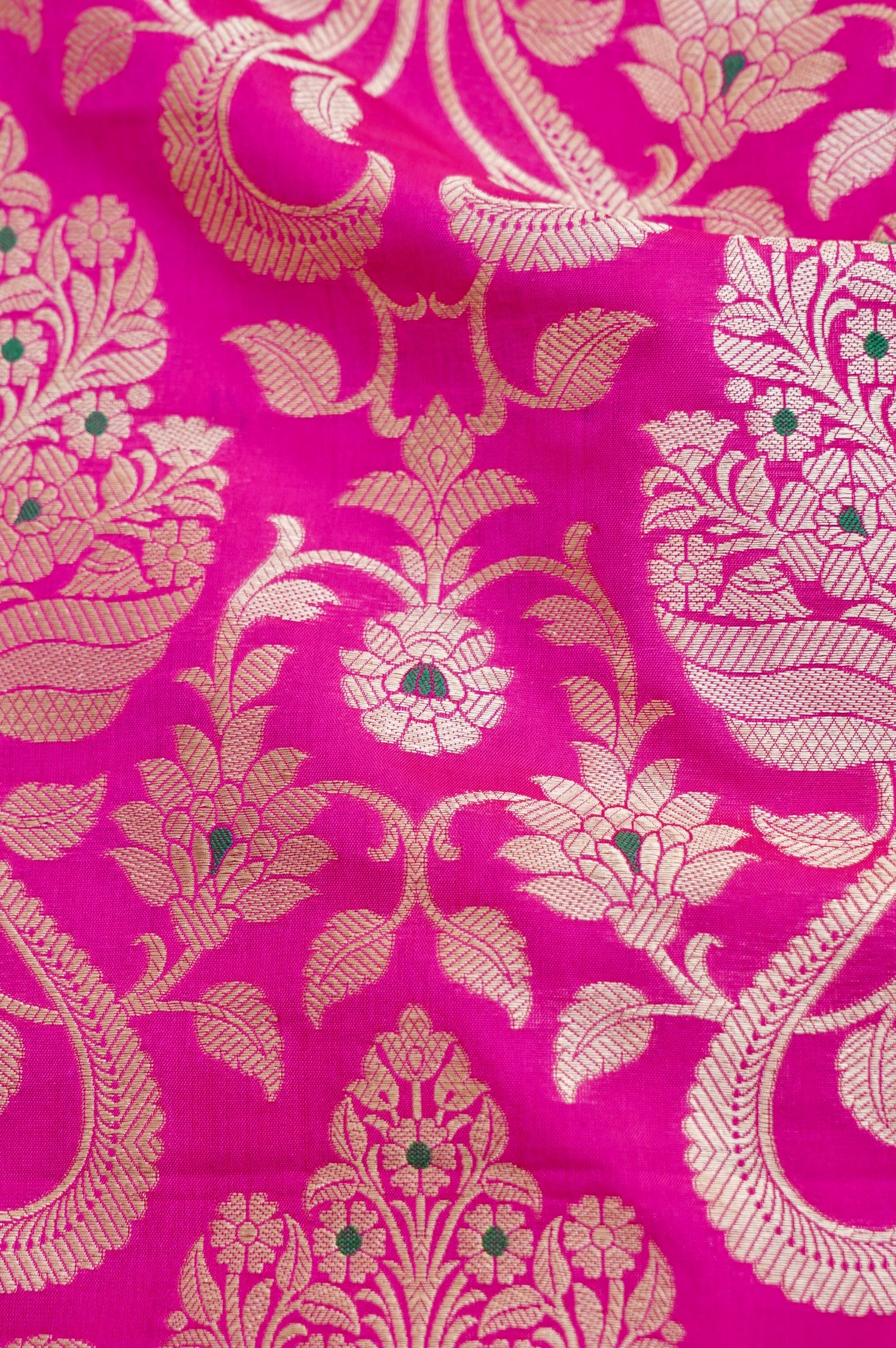 Pure Brocade Banarasi Guldaan Fabric in Pink - Khinkhwab