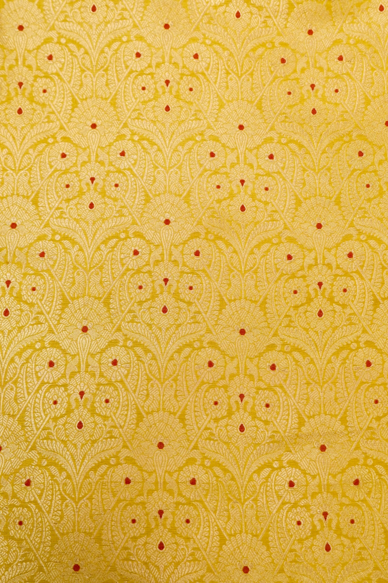 Pure Brocade Banarasi Floral Jaal Fabric - Khinkhwab