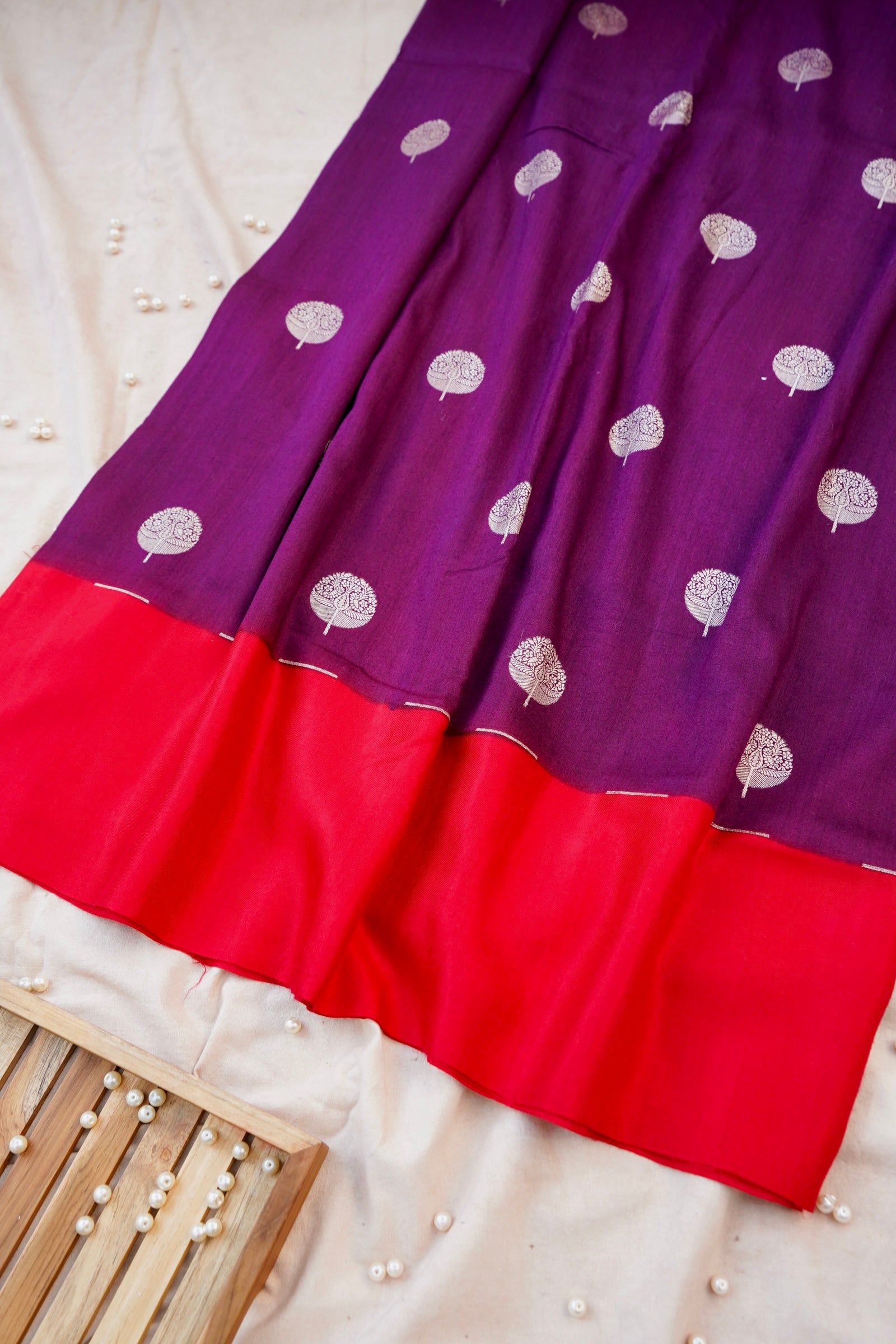 Pure Moonga Silk Handloom Banarasi Saree with Satin Border