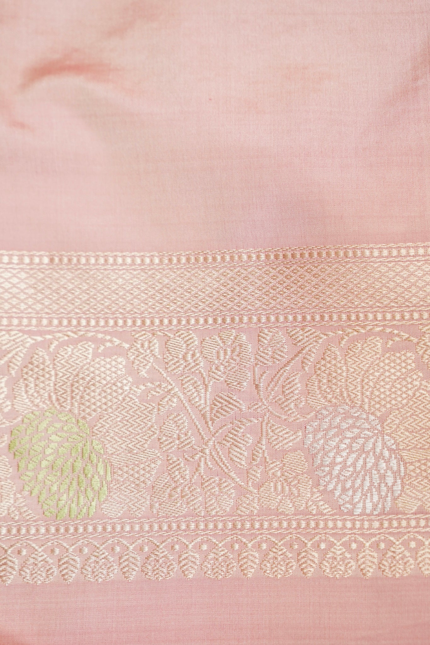 Banarasi Katan Silk Kadwa Handloom Saree in Blush Pink - Khinkhwab