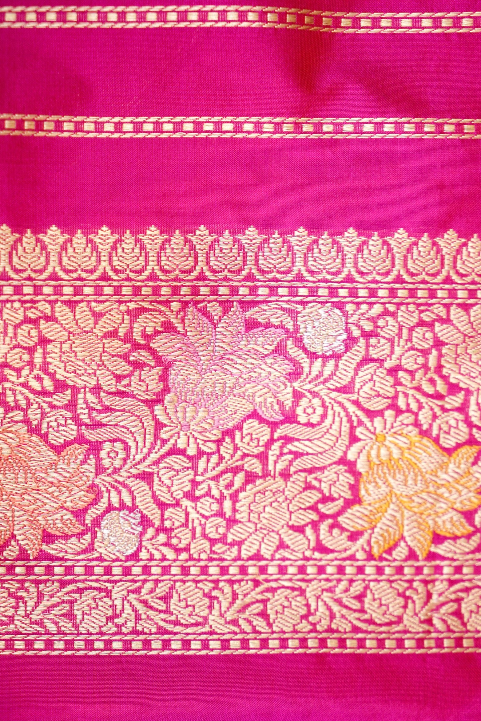Handloom Kadwa Katan Silk Banarasi Saree in Pink - Khinkhwab