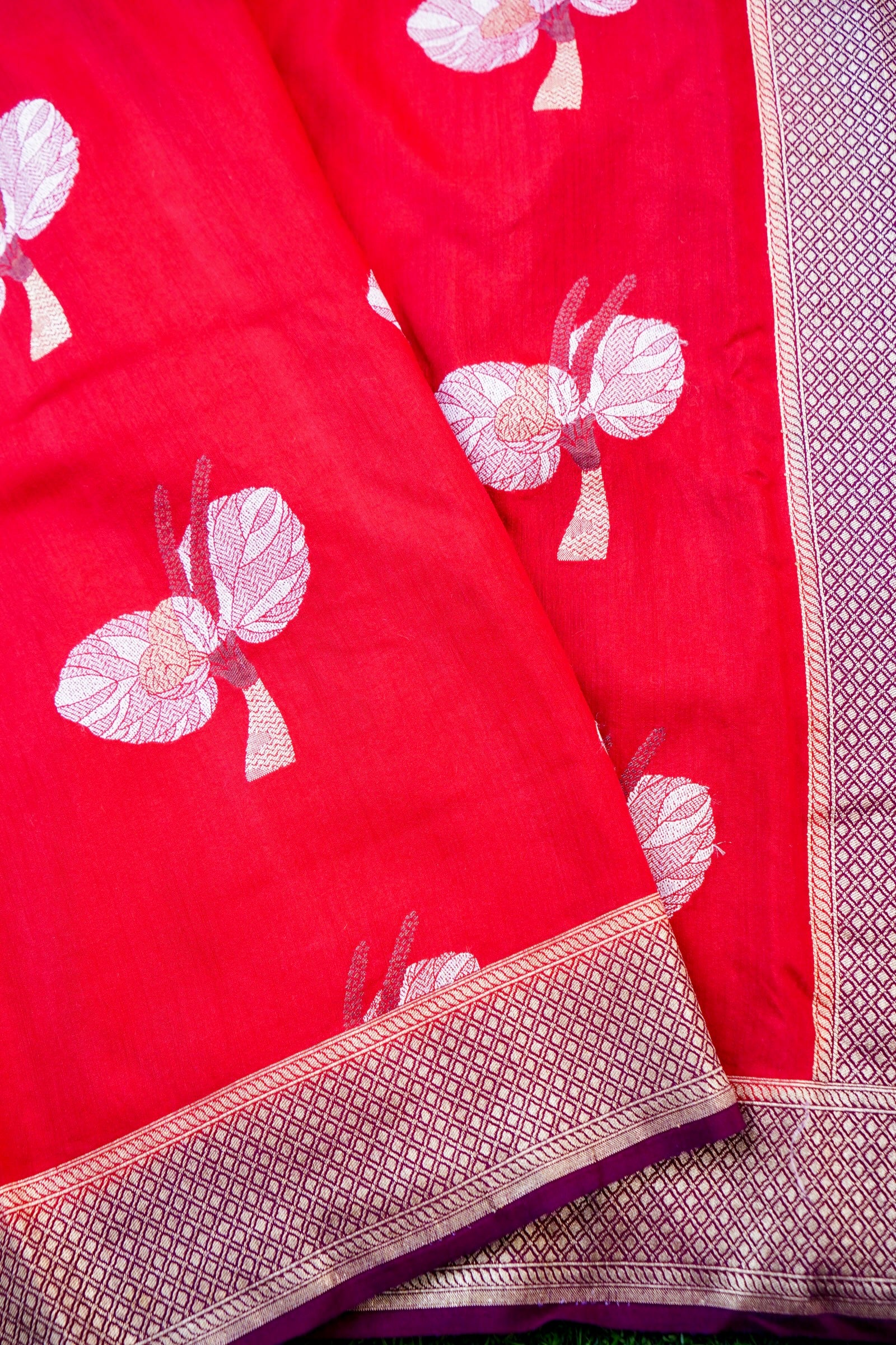 Pure Moonga Silk Handloom Banarasi Saree with Tilfi