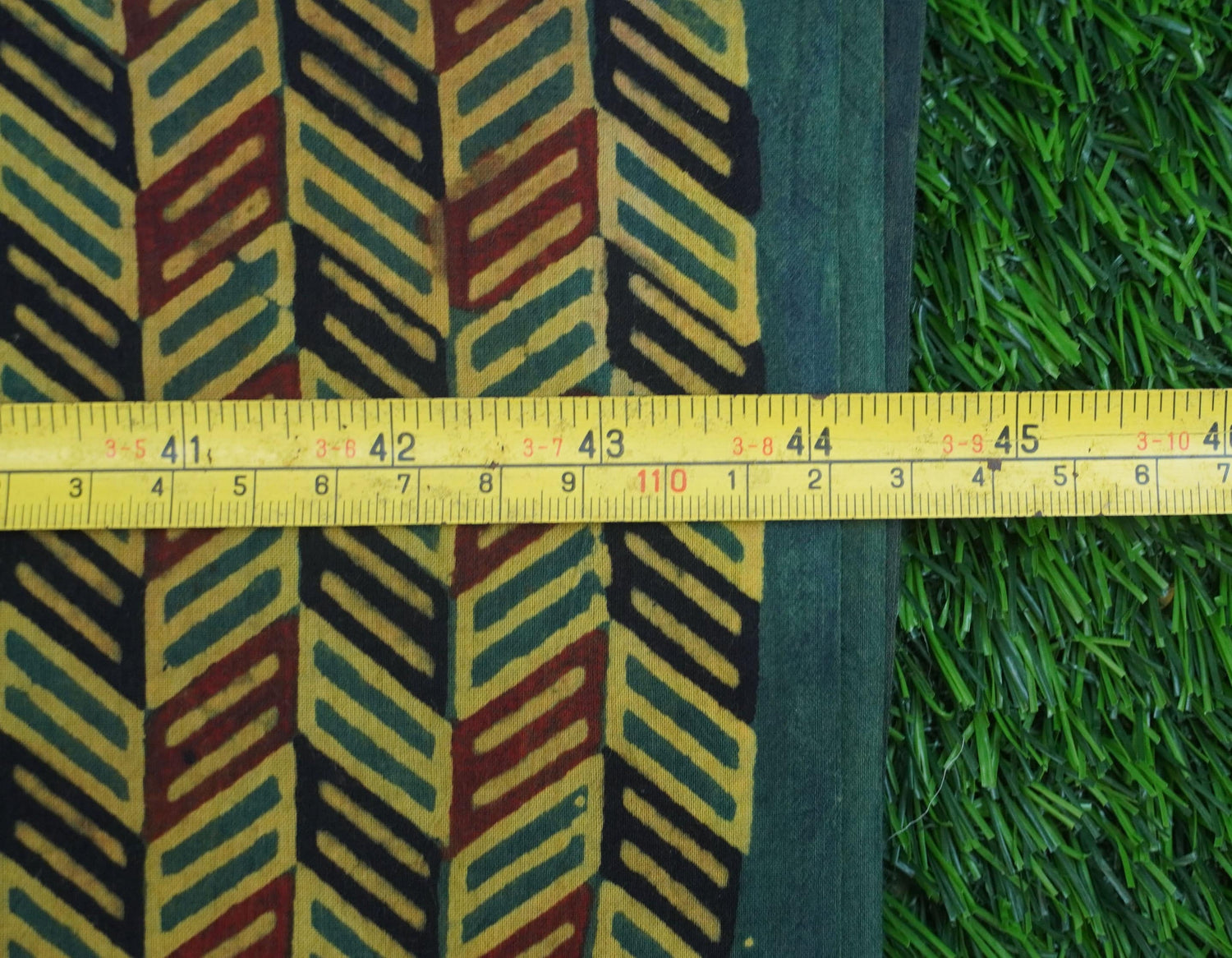 Mustard Hand Block Ajrakh Cotton Fabric
