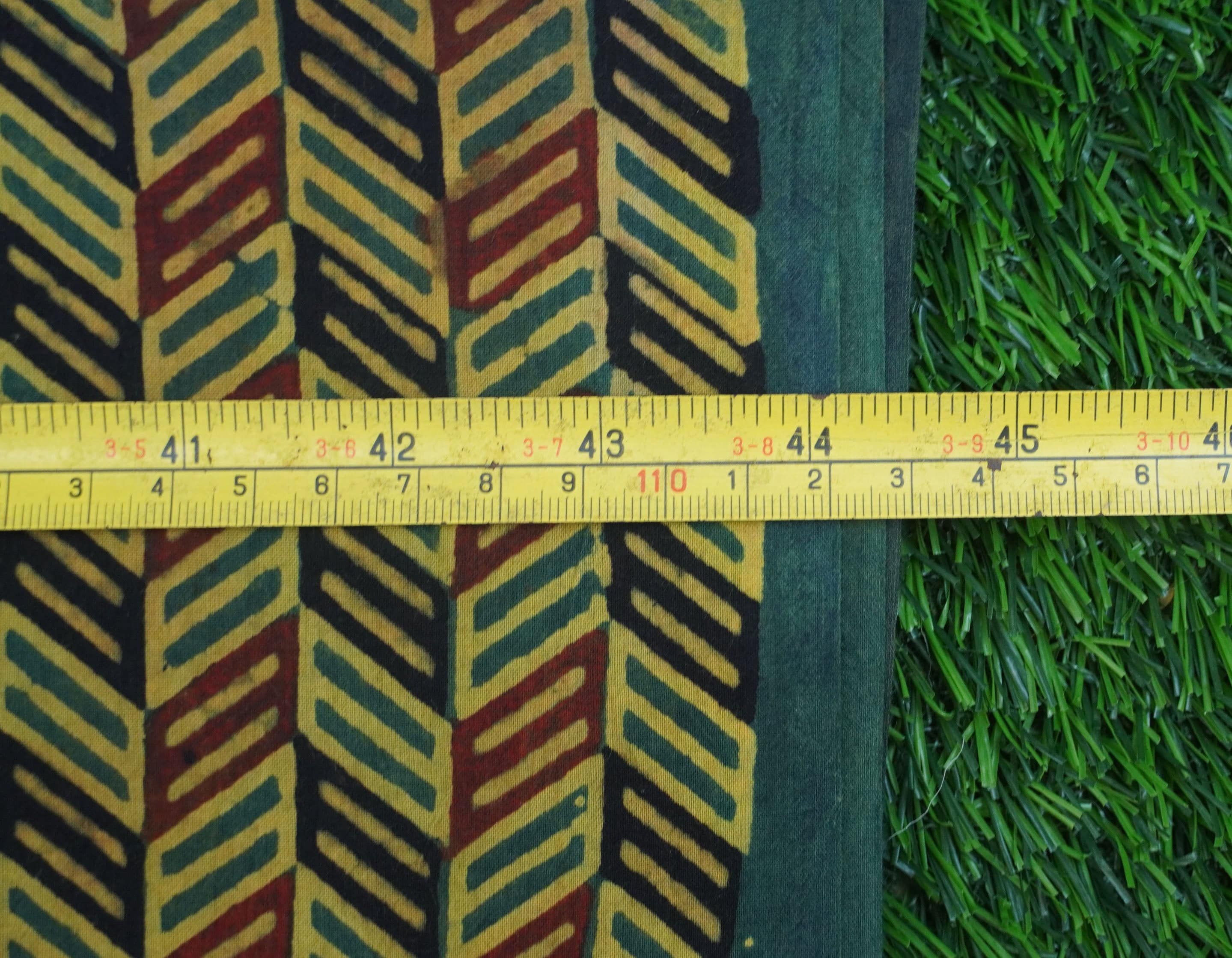 Mustard Hand Block Ajrakh Cotton Fabric