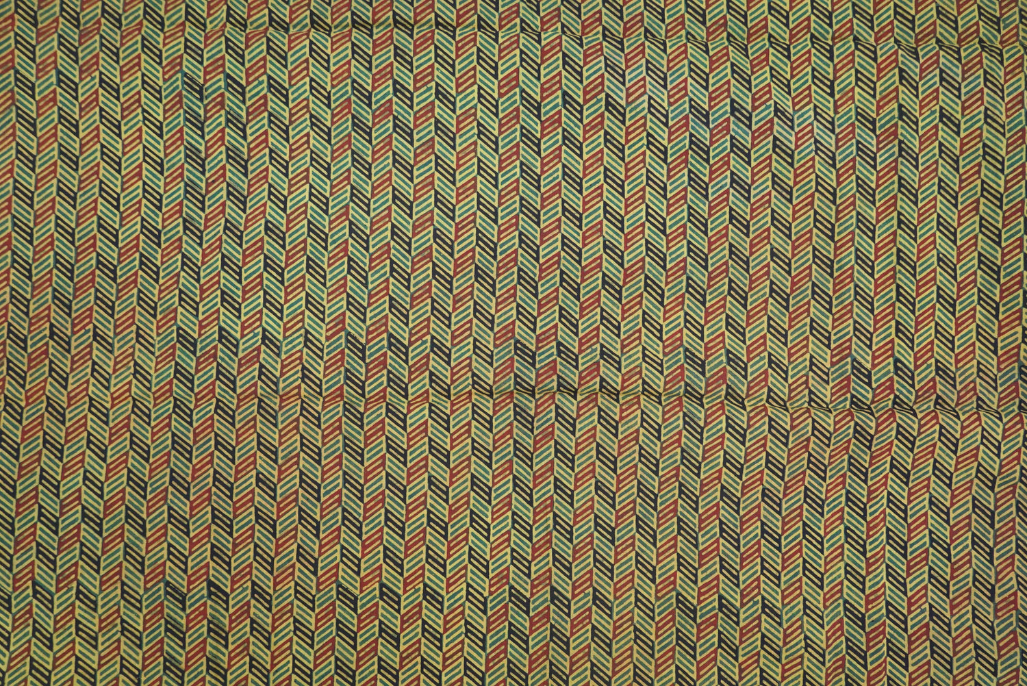 Mustard Hand Block Ajrakh Cotton Fabric