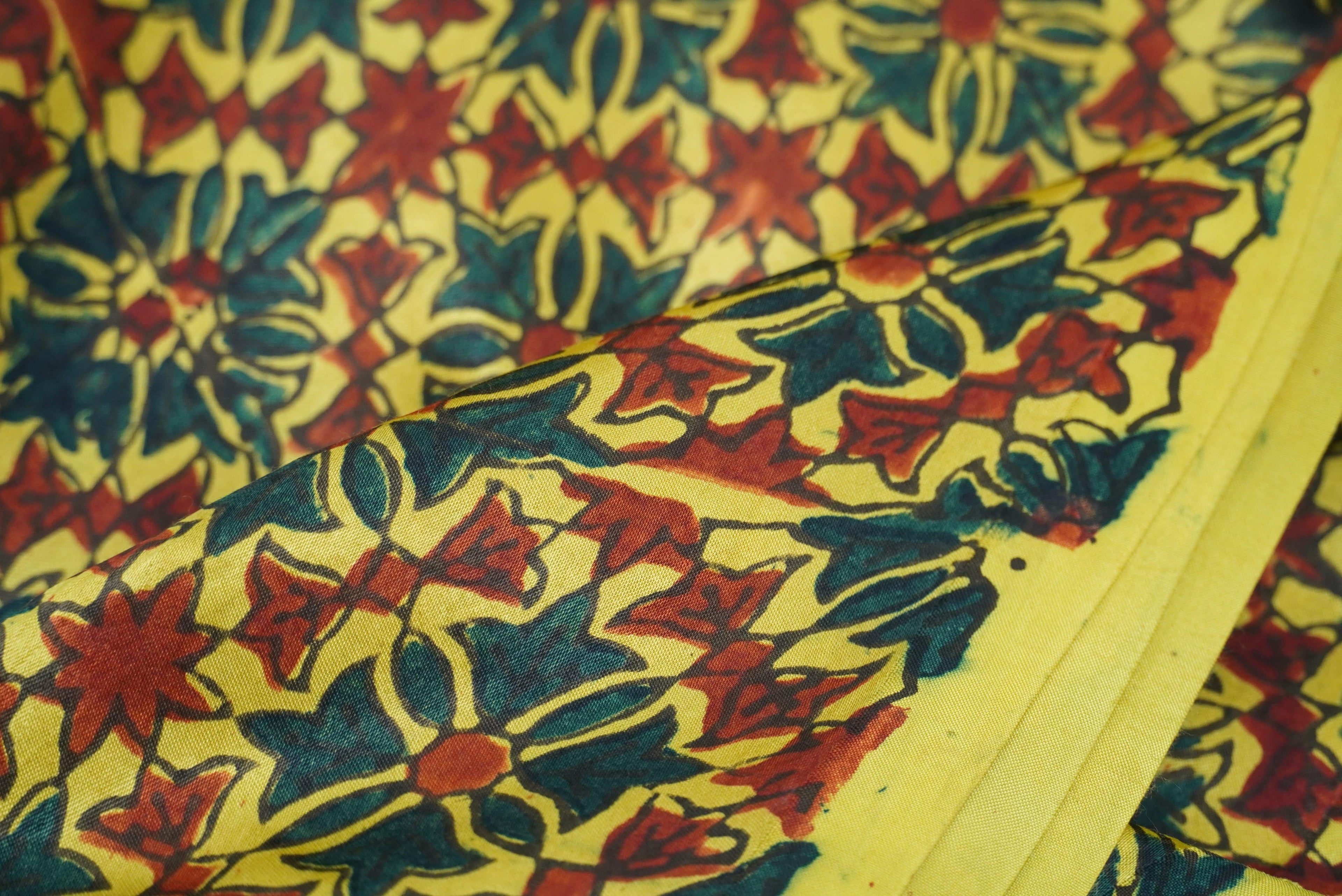 Hand Block Ajrakh Modal Silk Fabric