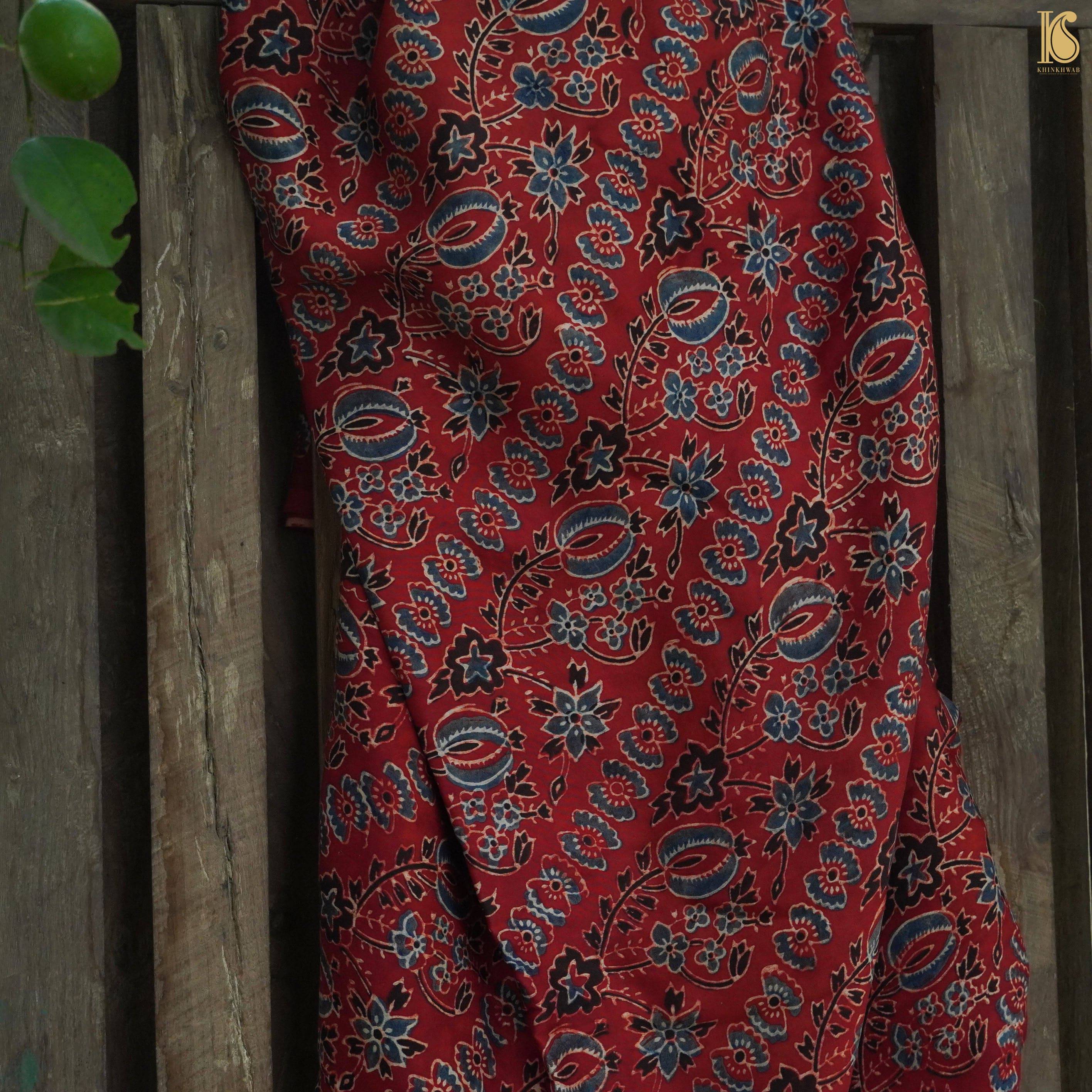 modal silk ajrakh dress material Ajrakh Modal Silk Dress With Knotted Dupatta Malar Vikram