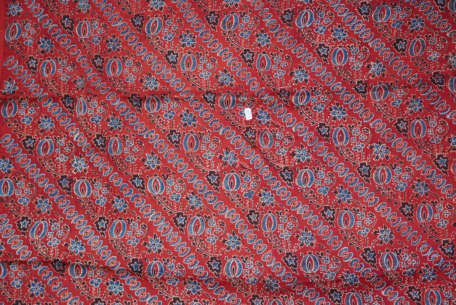 Red Hand Block Ajrakh Modal Silk Fabric