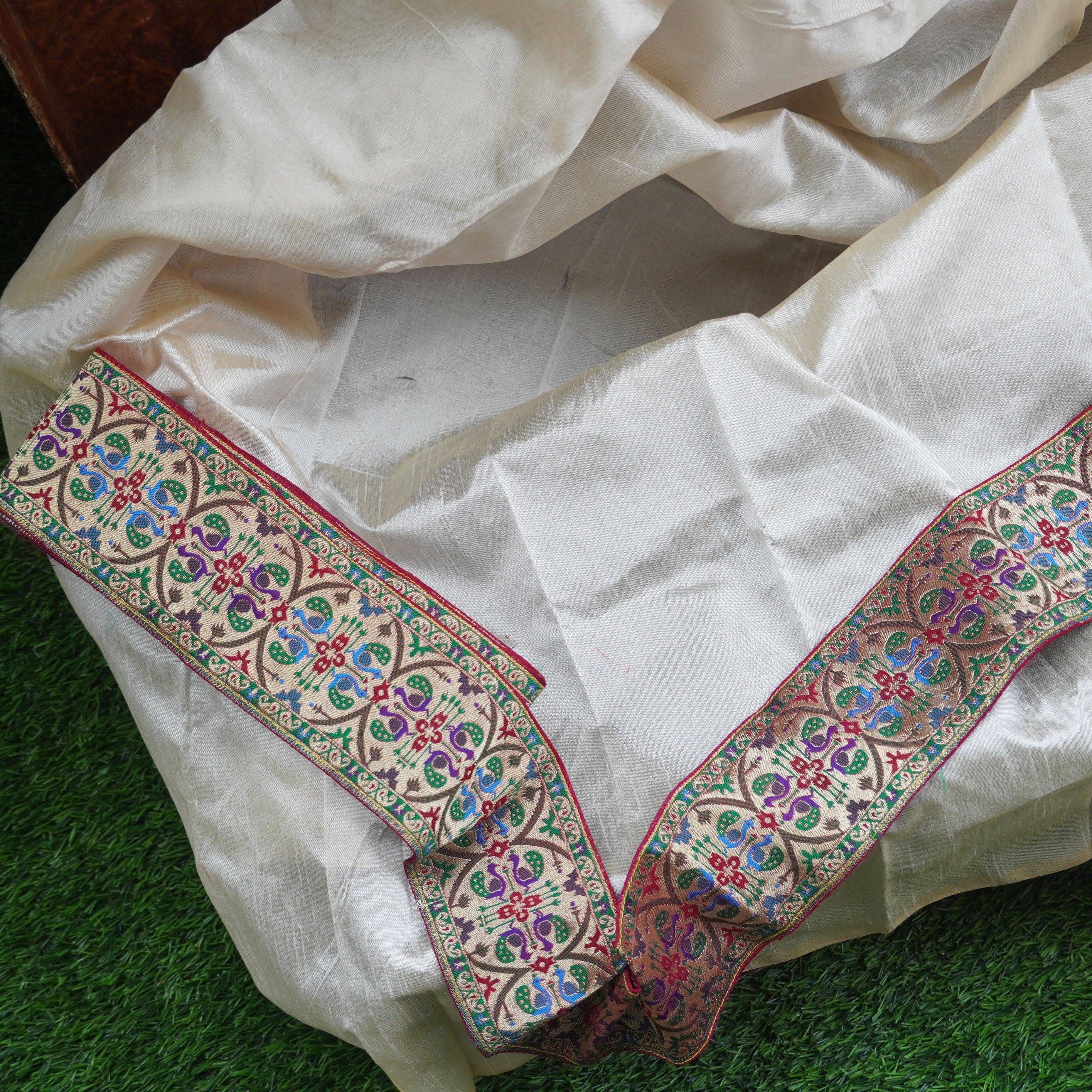 Banarasi Semi Silk Purple Border