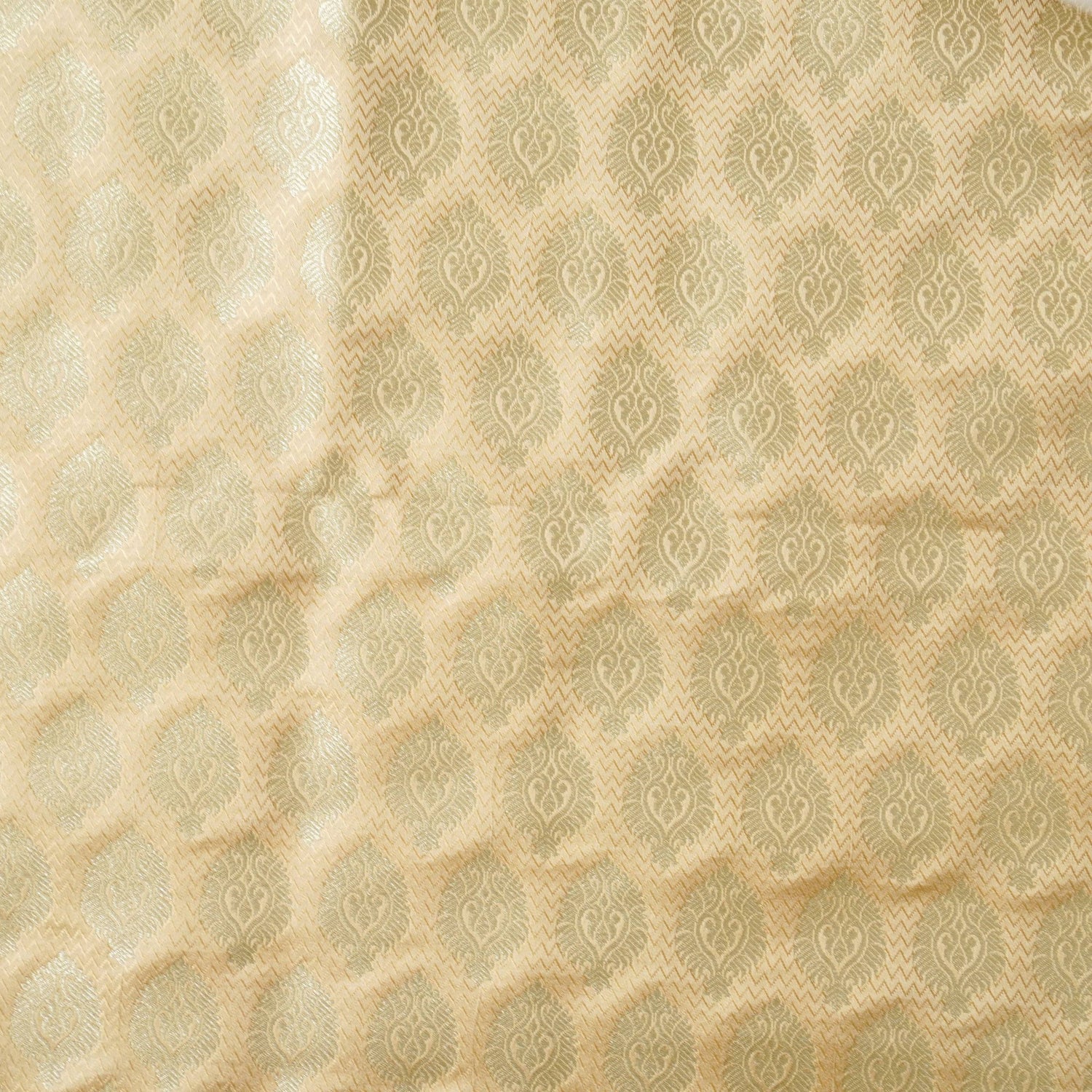 Beige Banarasi Semi Silk Fabric