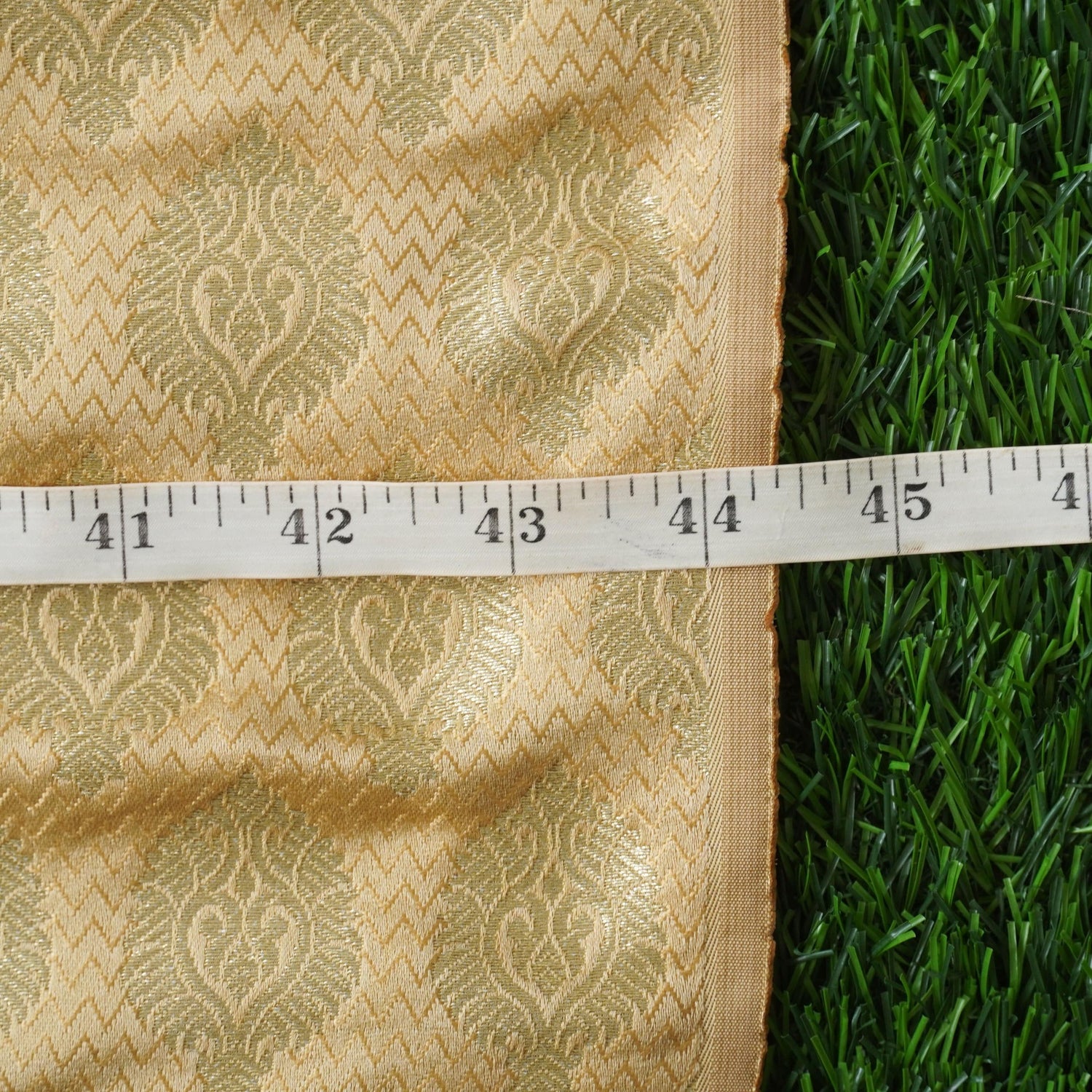 Beige Banarasi Semi Silk Fabric