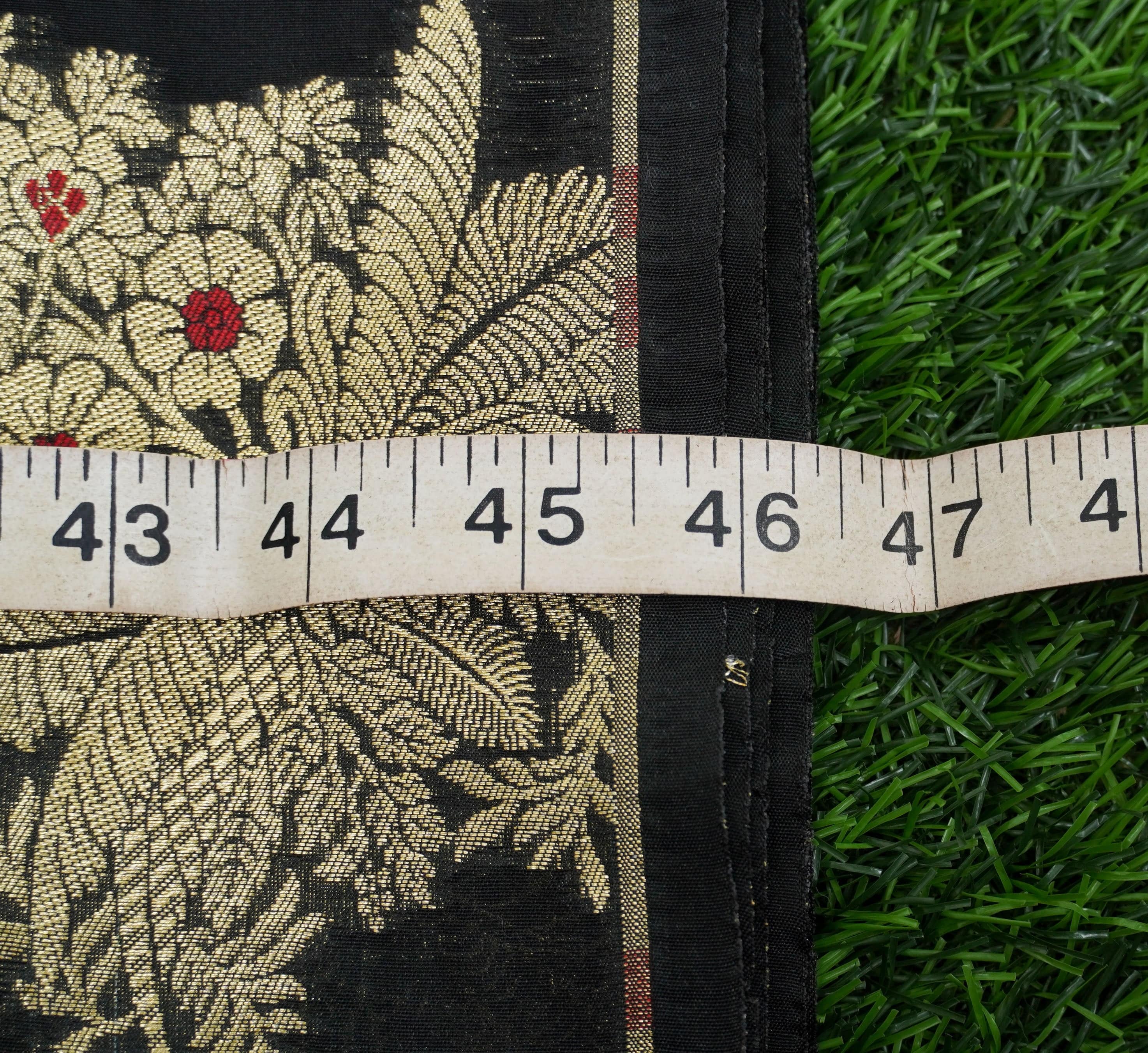 Black Banarasi Brocade Fabric