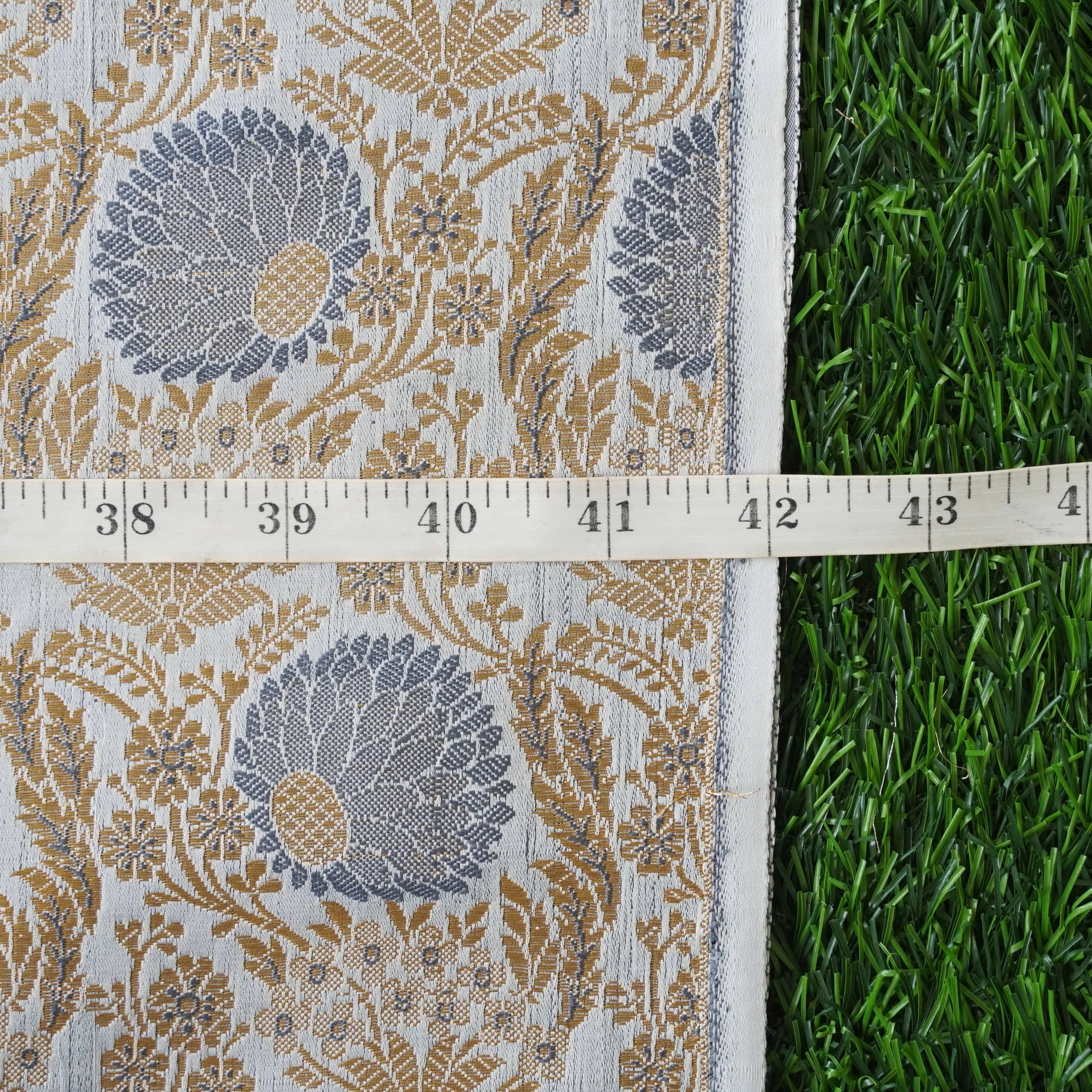 Blue Banarasi Semi Silk Fabric