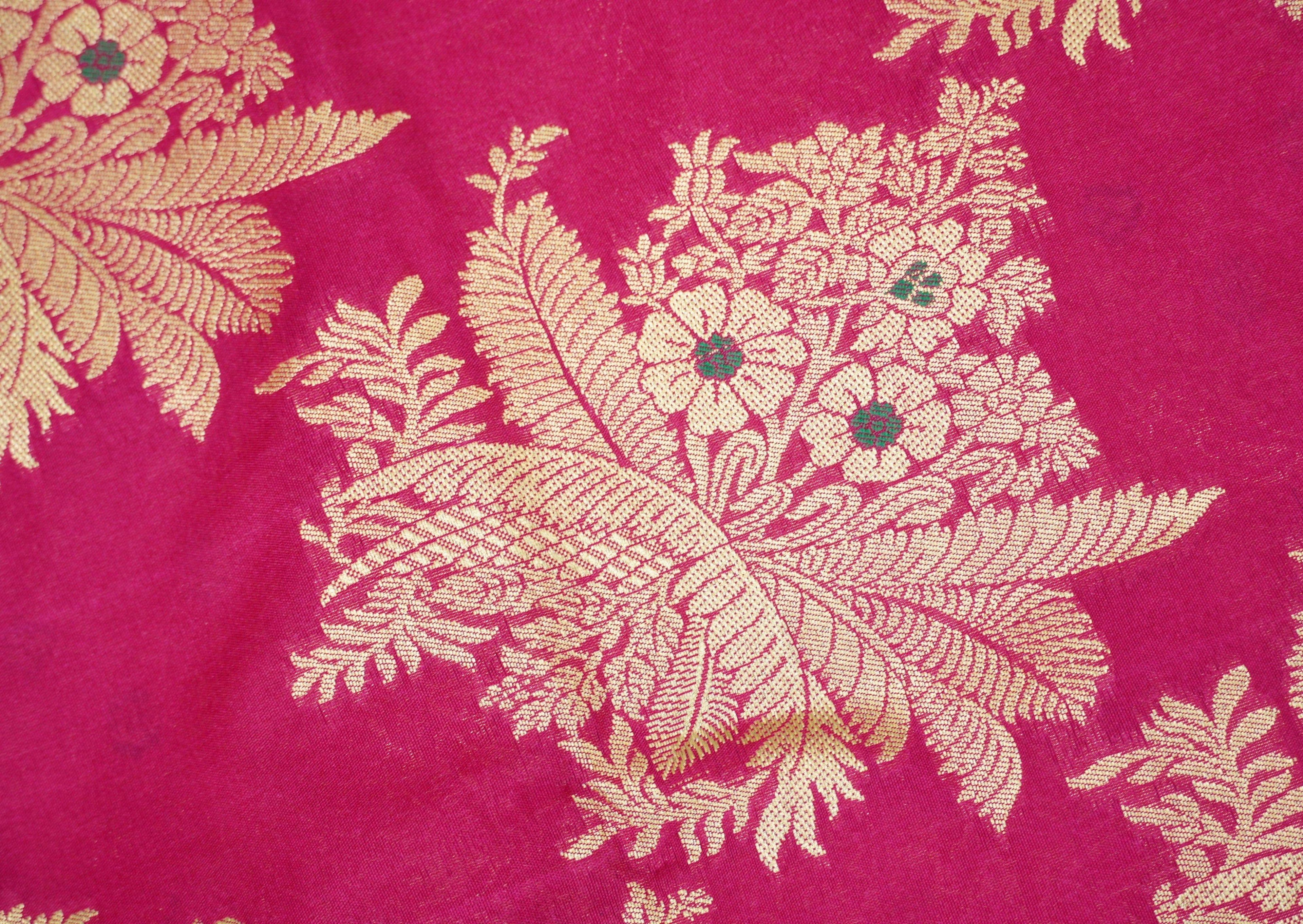 Hot Pink Banarasi Brocade Fabric