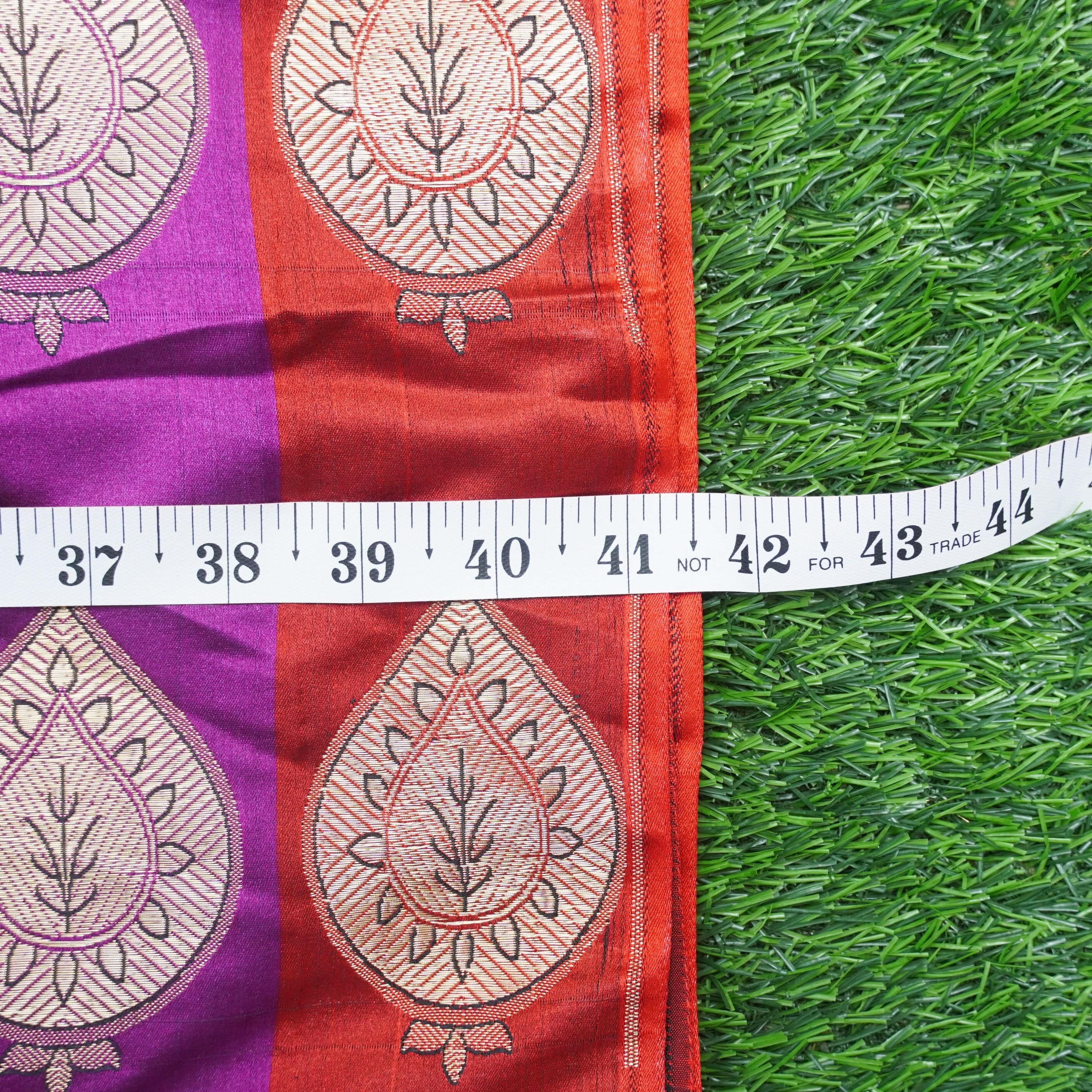 Multicolor Banarasi Semi Silk Border Fabric