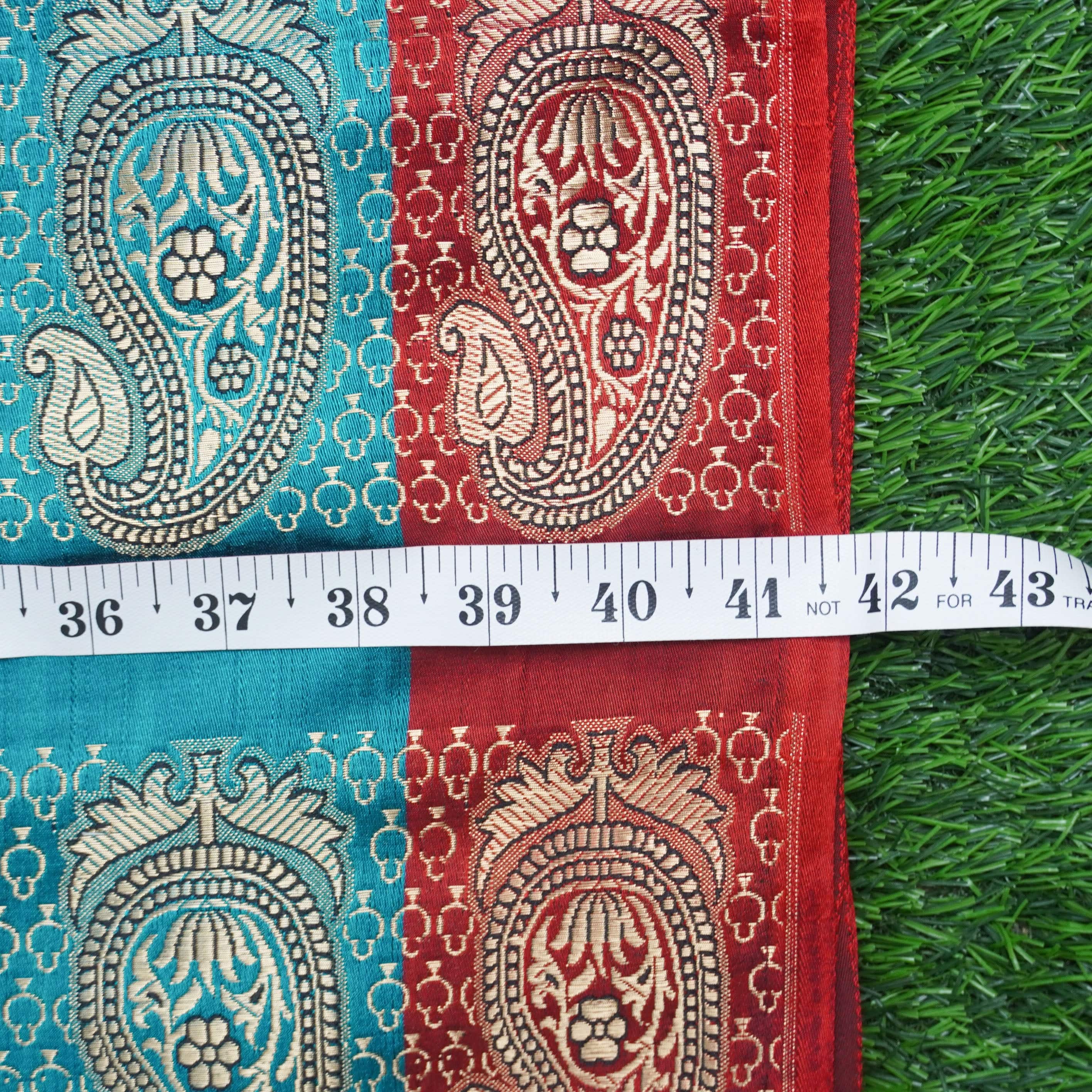 Multicolor Banarasi Semi Silk Border Fabric