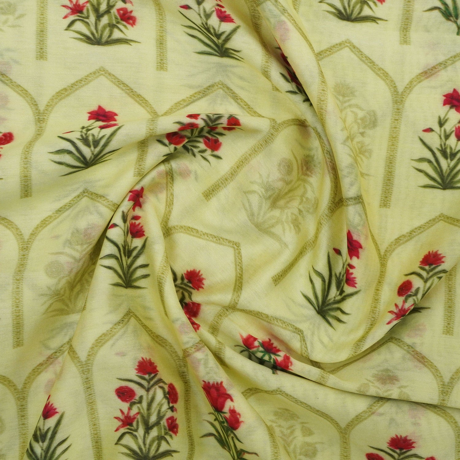 Pure Chanderi Silk Print Fabric