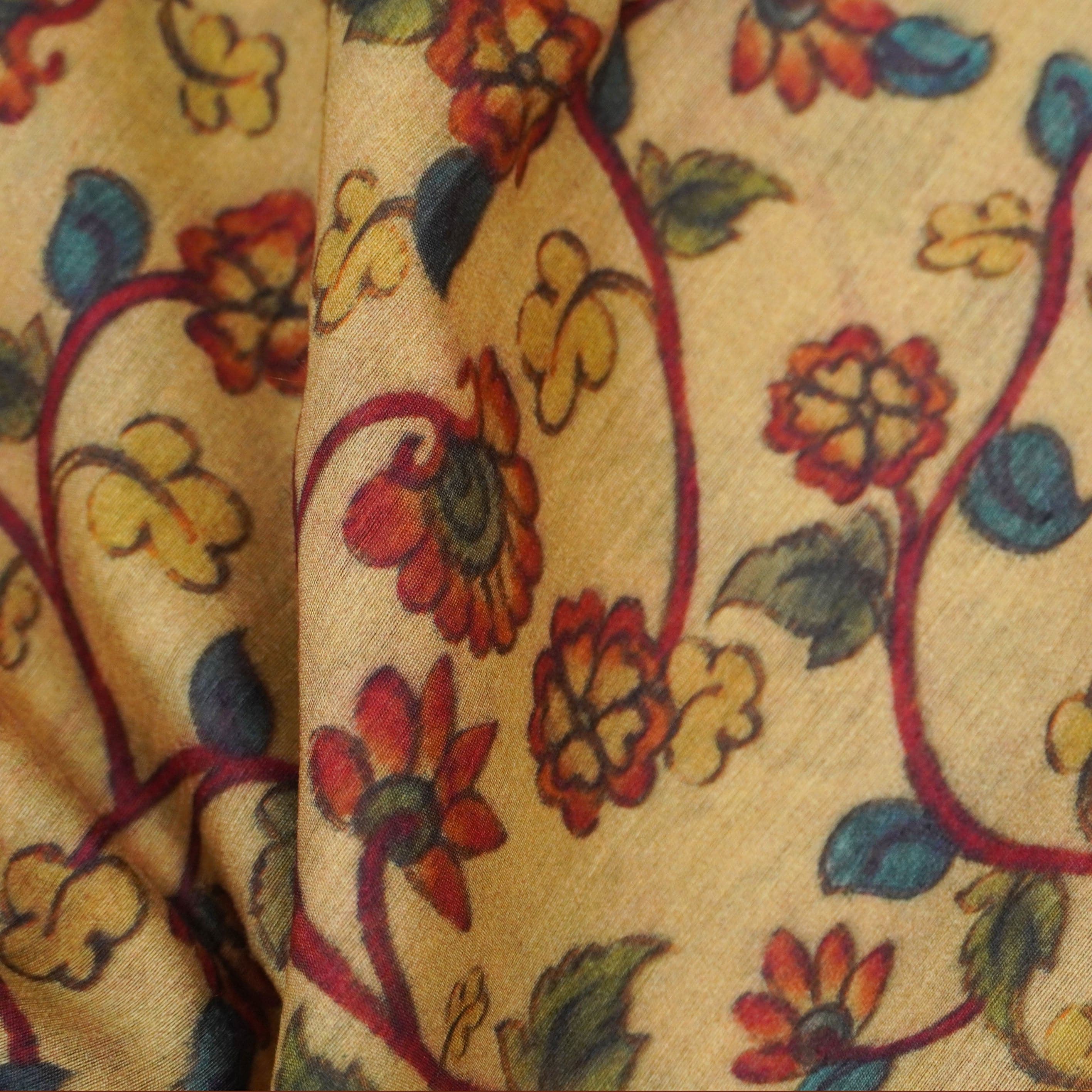 Pure Moonga Silk Print Fabric