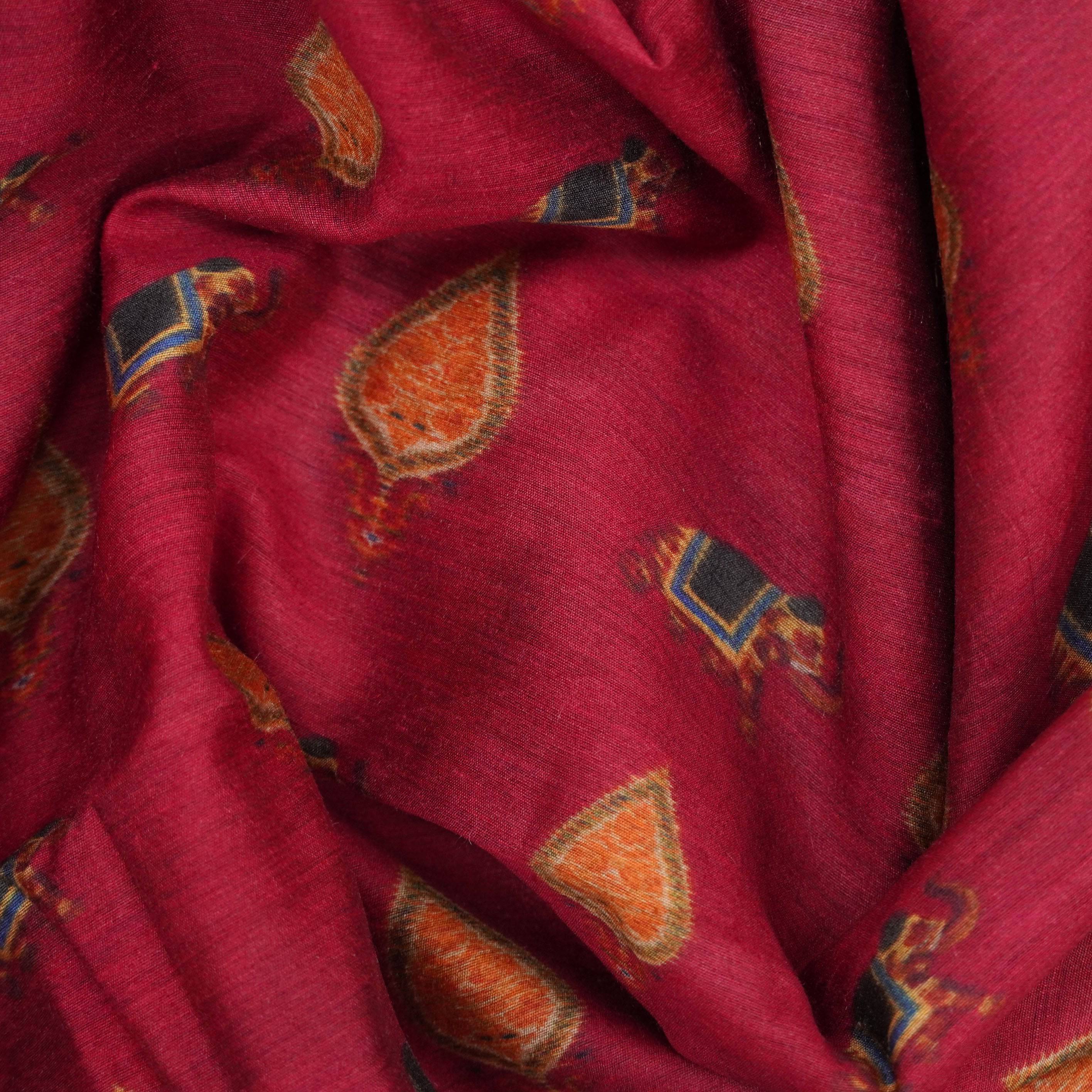 Pure Moonga Silk Print Fabric