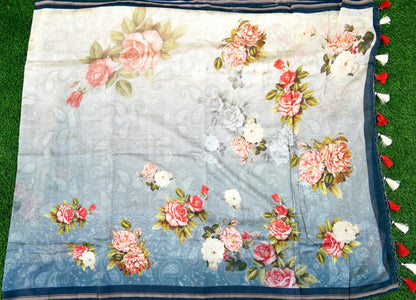 Cotton Floral Print Saree