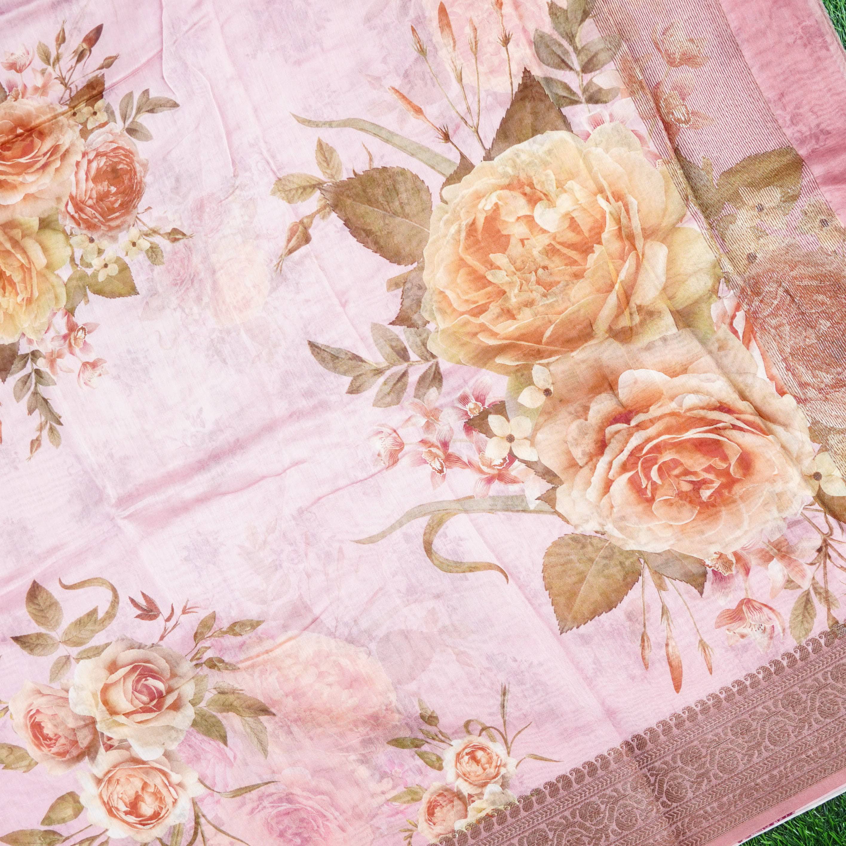 Cotton Floral Print Saree