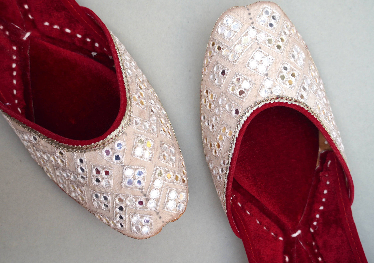 Handcrafted Punjabi Juttis with Velvet & Embroidery