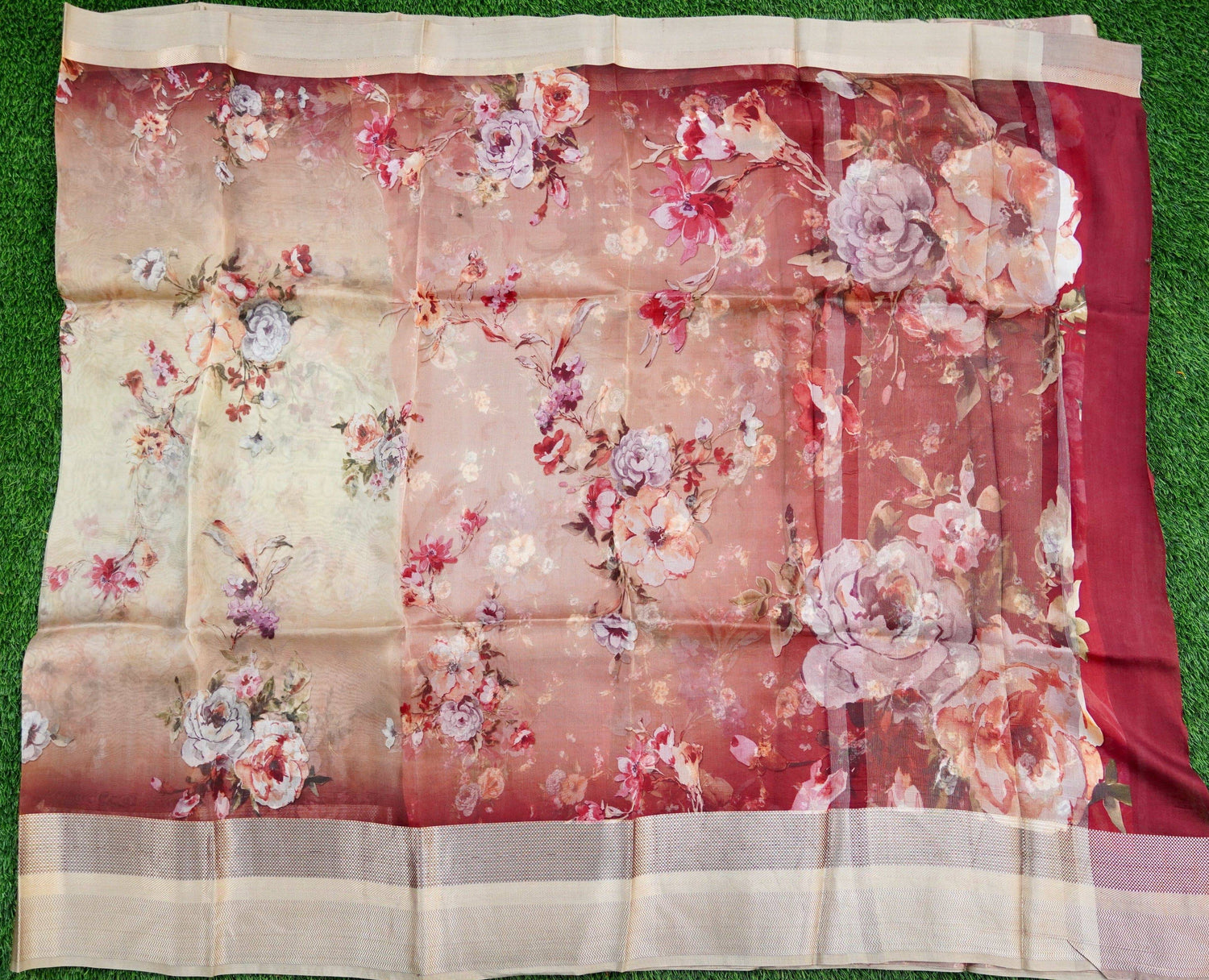 Organza Silk Print Saree