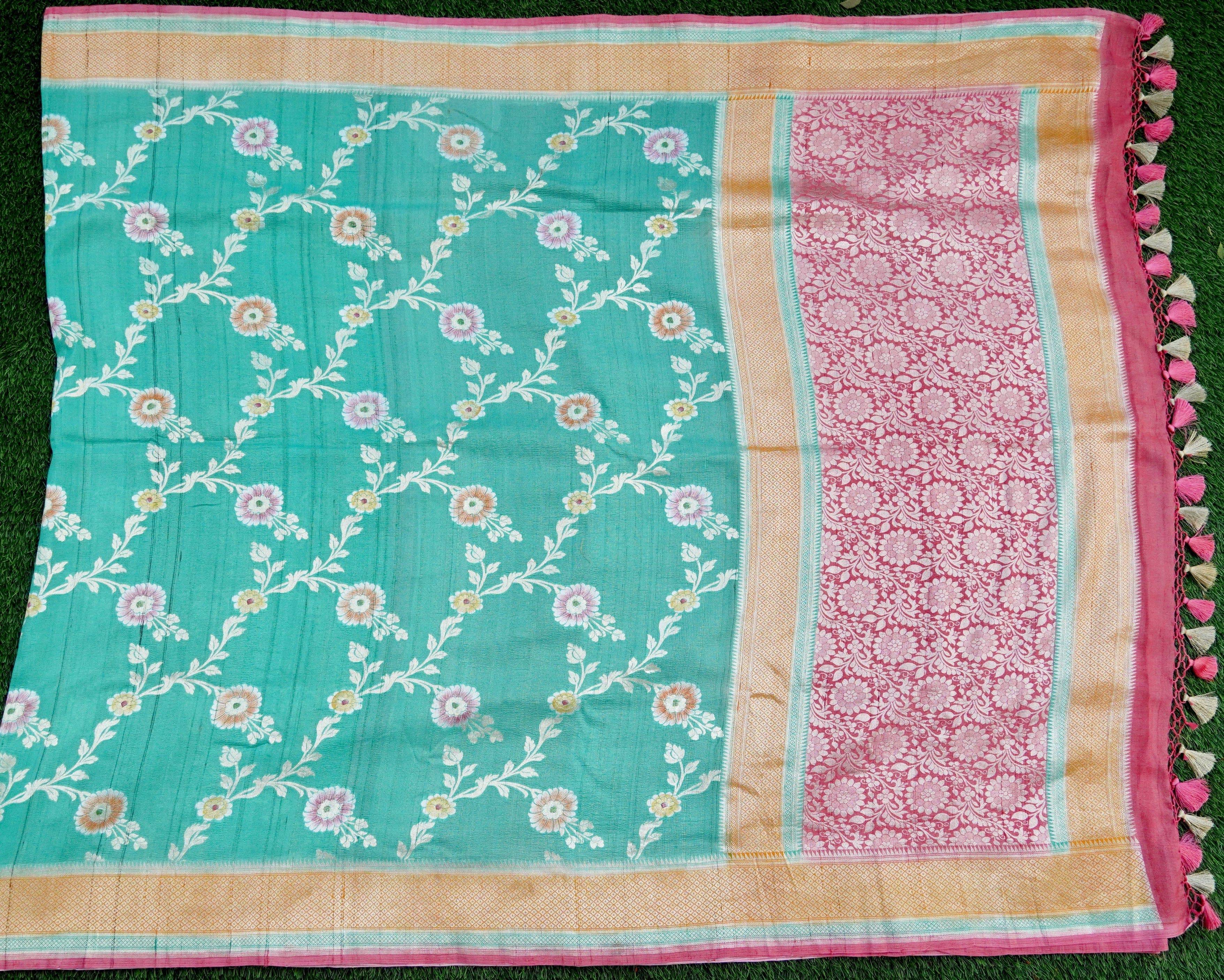 Handloom Banarasi Tussar Silk Saree