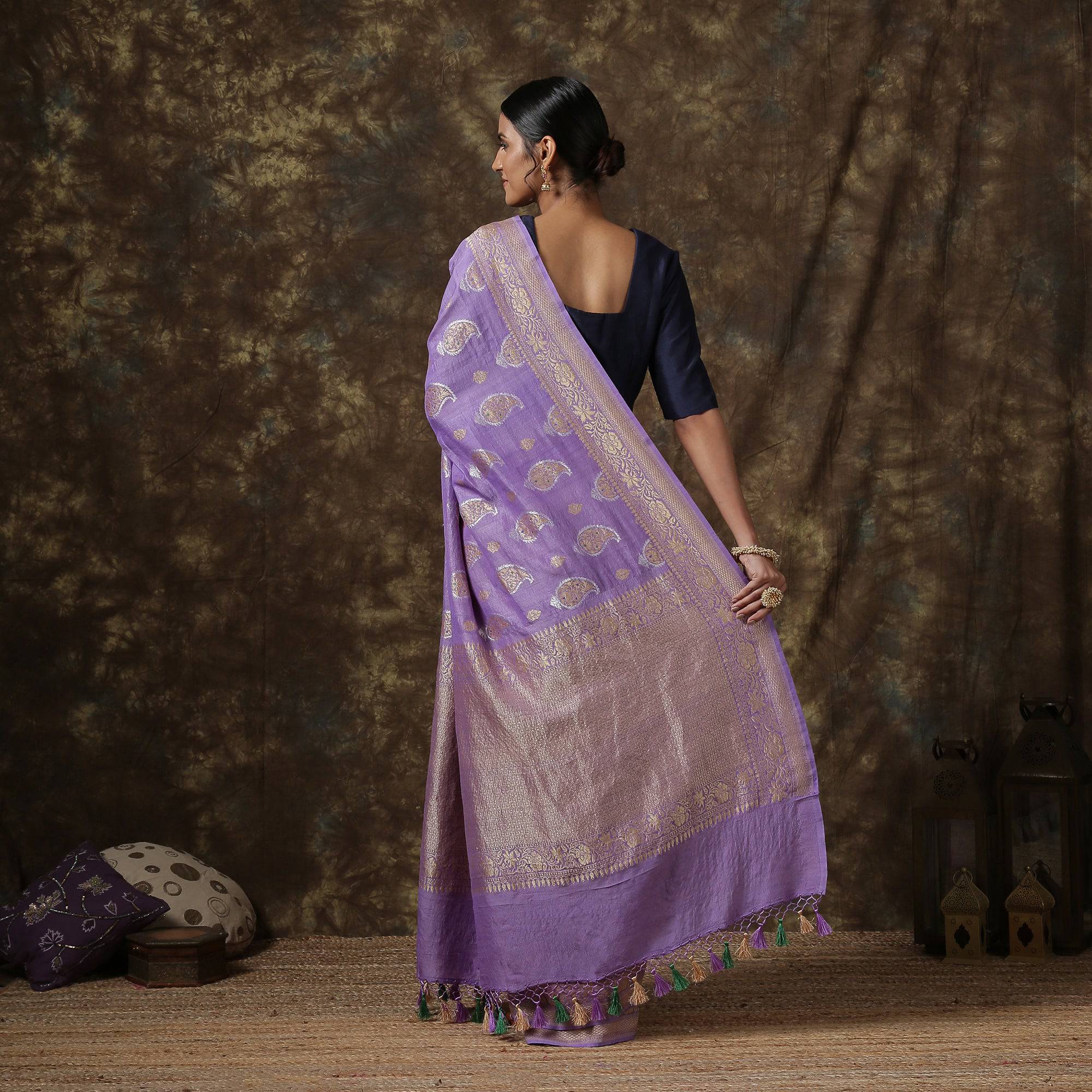 Handwoven Banarasi Tussar Georgette Saree