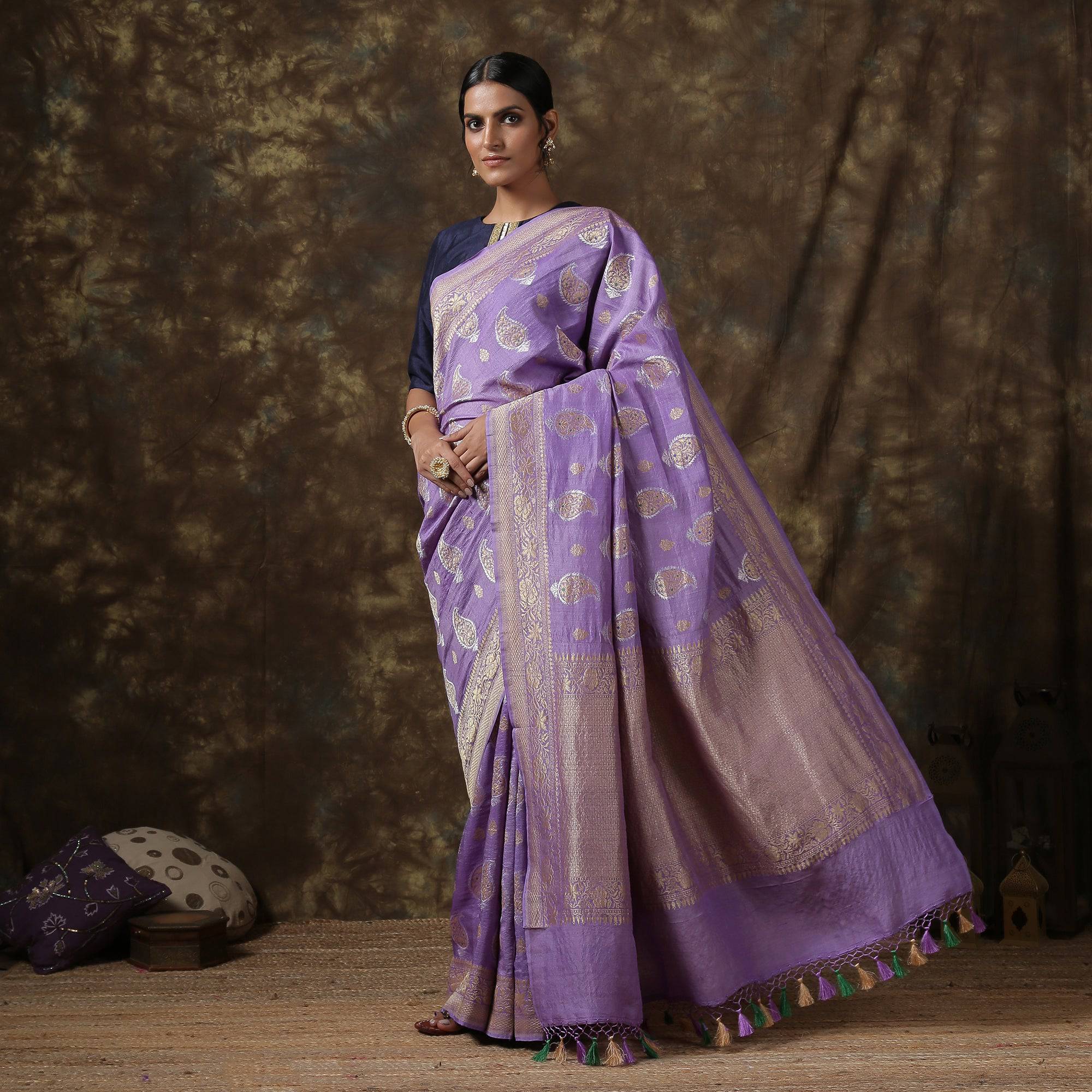 Handwoven Banarasi Tussar Georgette Saree