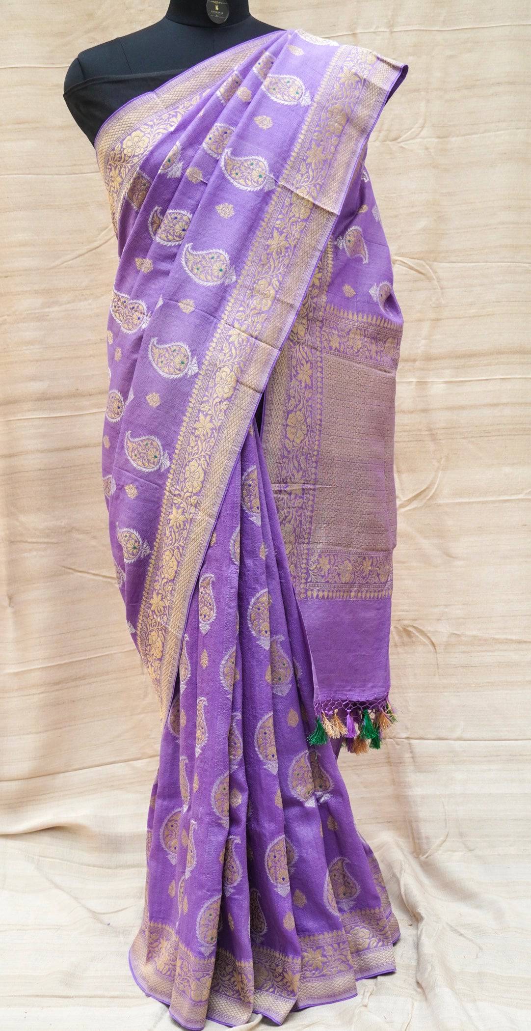 Handwoven Banarasi Tussar Georgette Saree