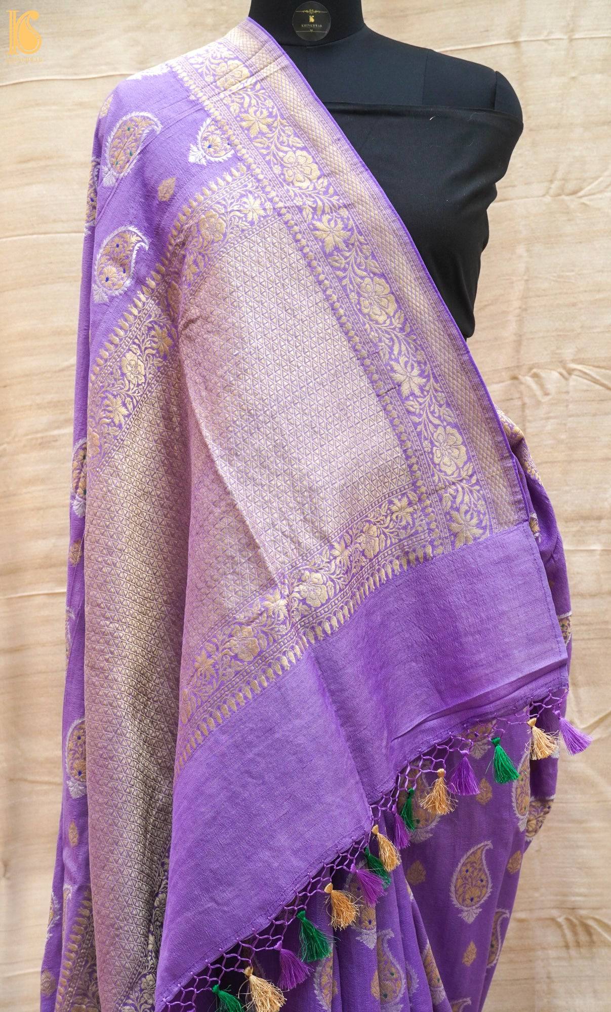 Handwoven Banarasi Tussar Georgette Saree