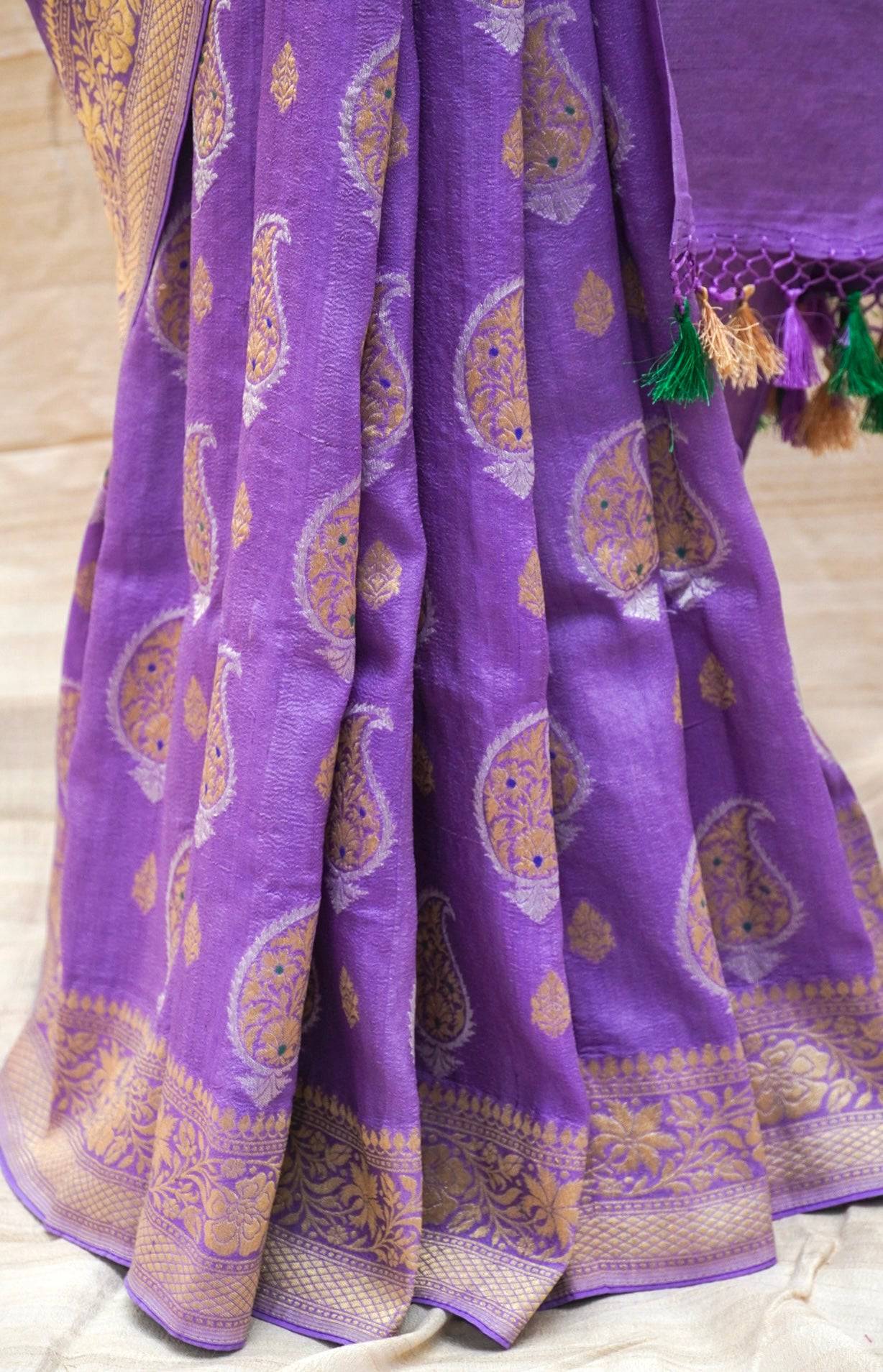 Handwoven Banarasi Tussar Georgette Saree