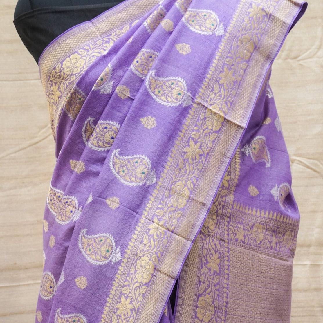 Handwoven Banarasi Tussar Georgette Saree