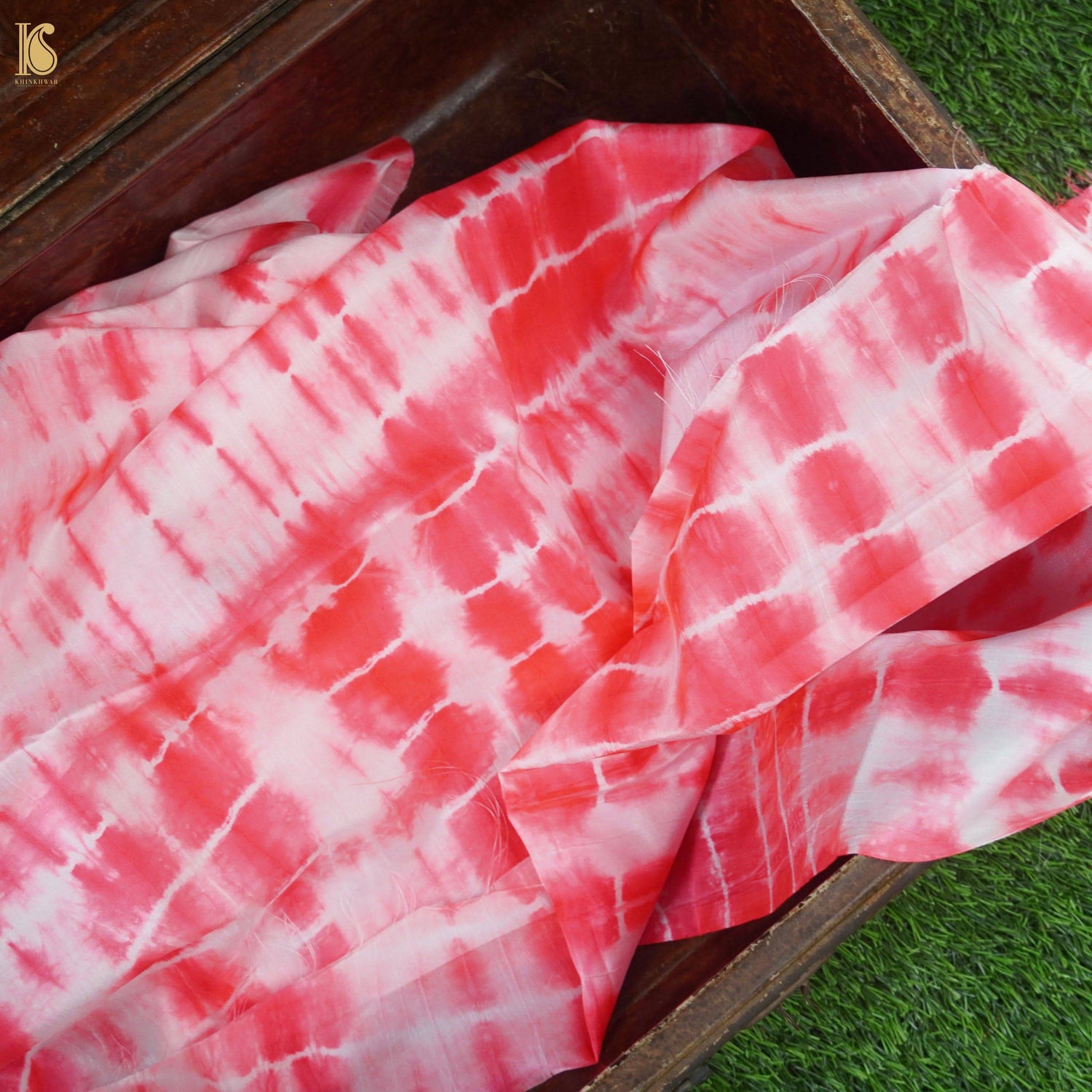 Pink Pure Silk Shibori Fabric