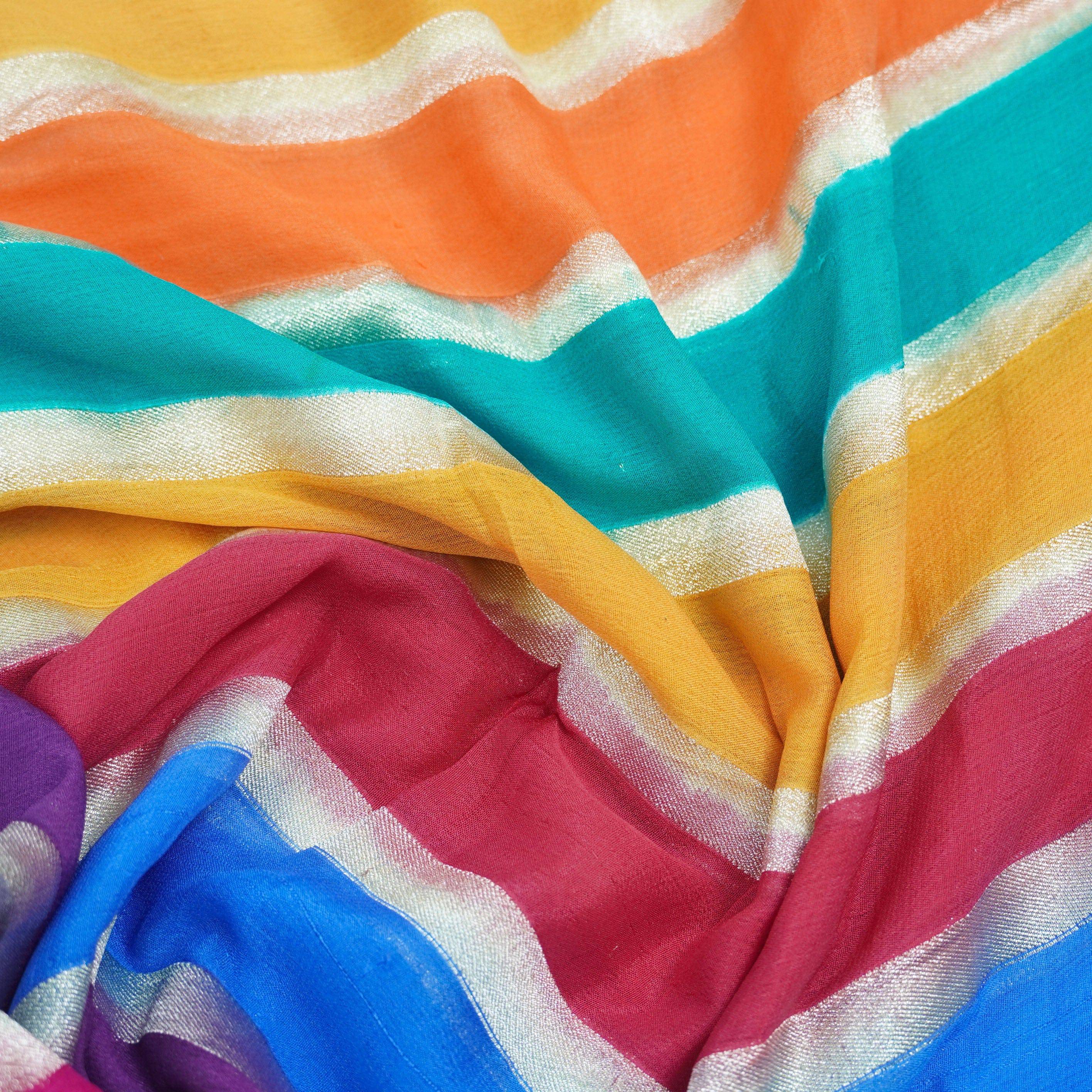 Georgette Handloom Stripes Banarasi Rangkat Saree