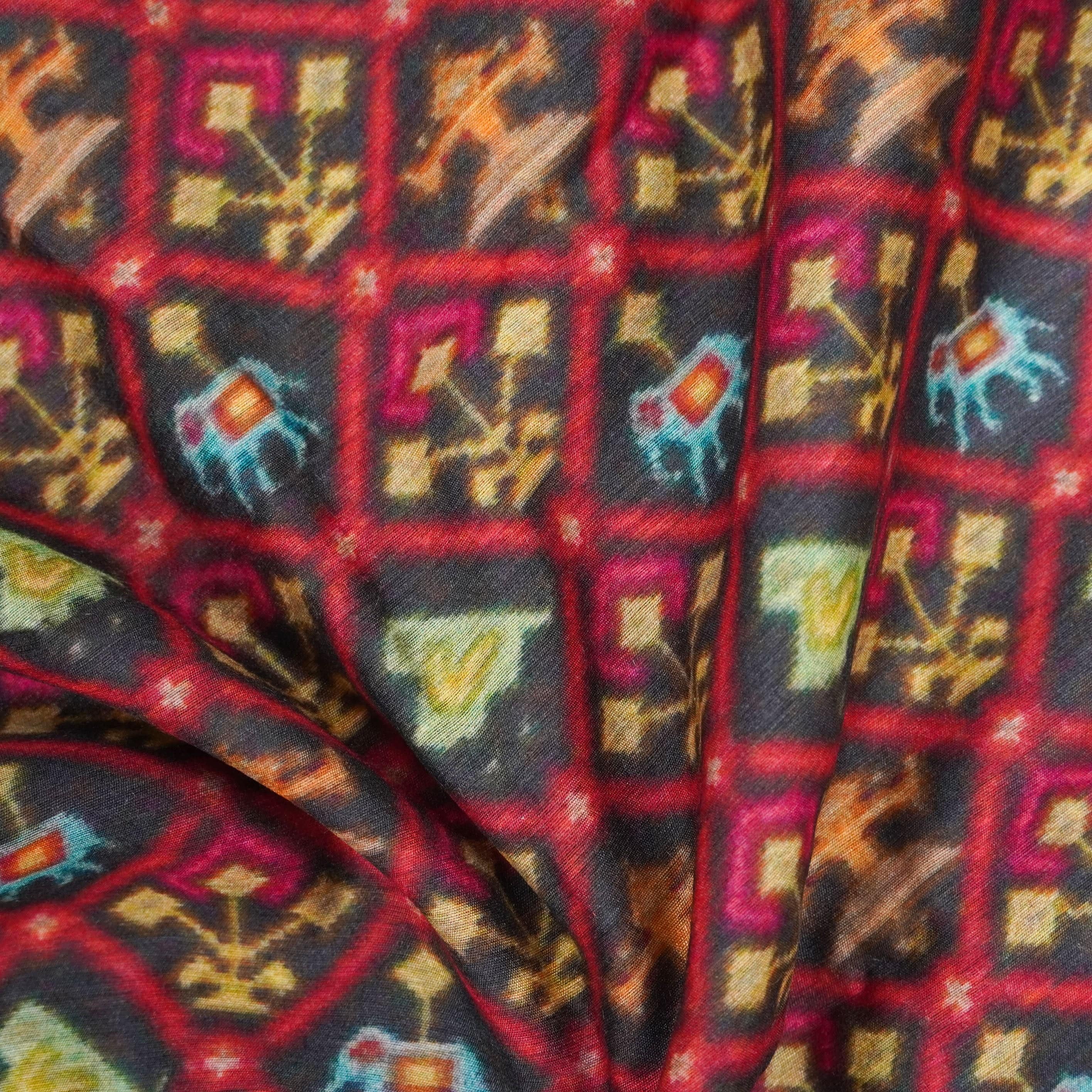 Pure Moonga Silk Print Fabric