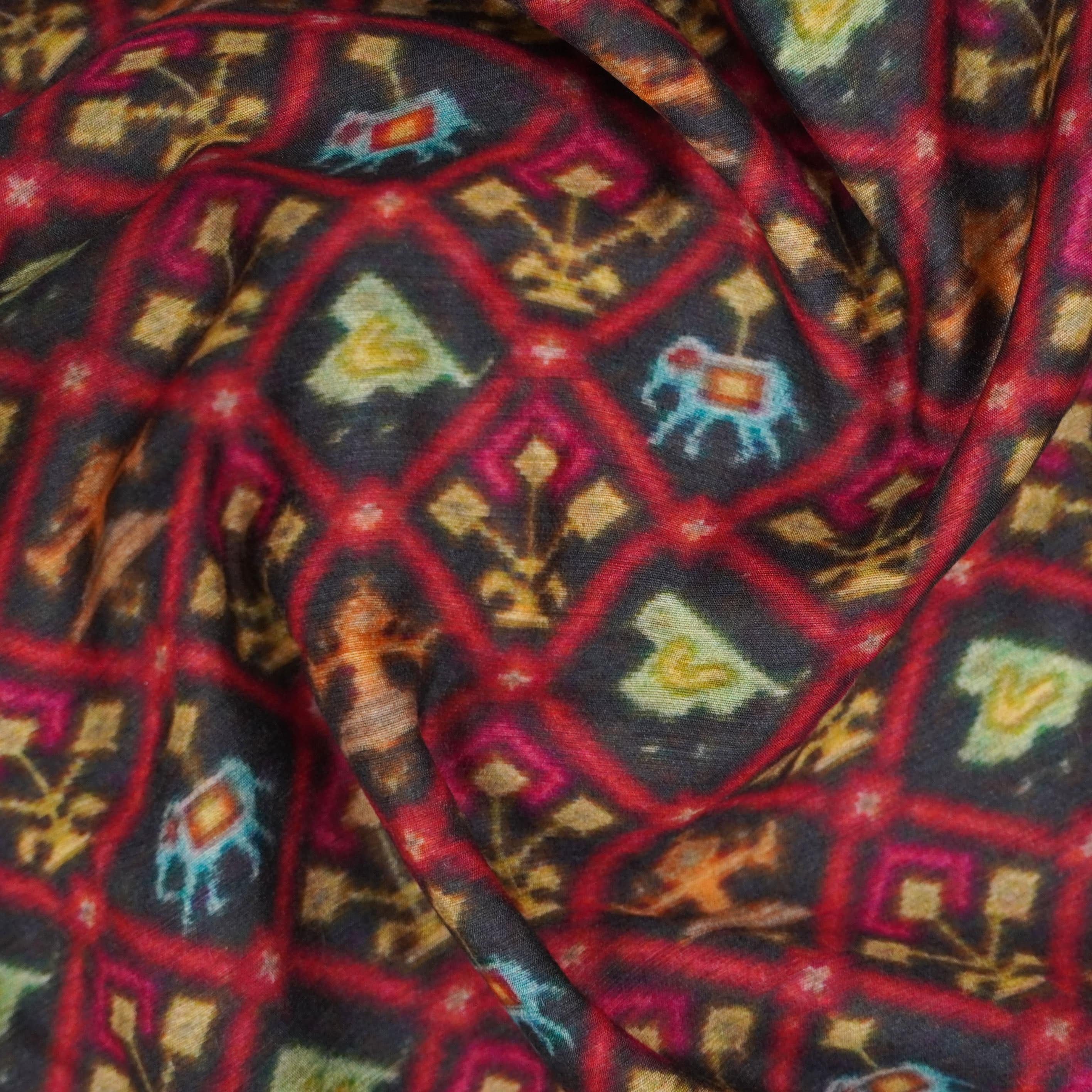 Pure Moonga Silk Print Fabric