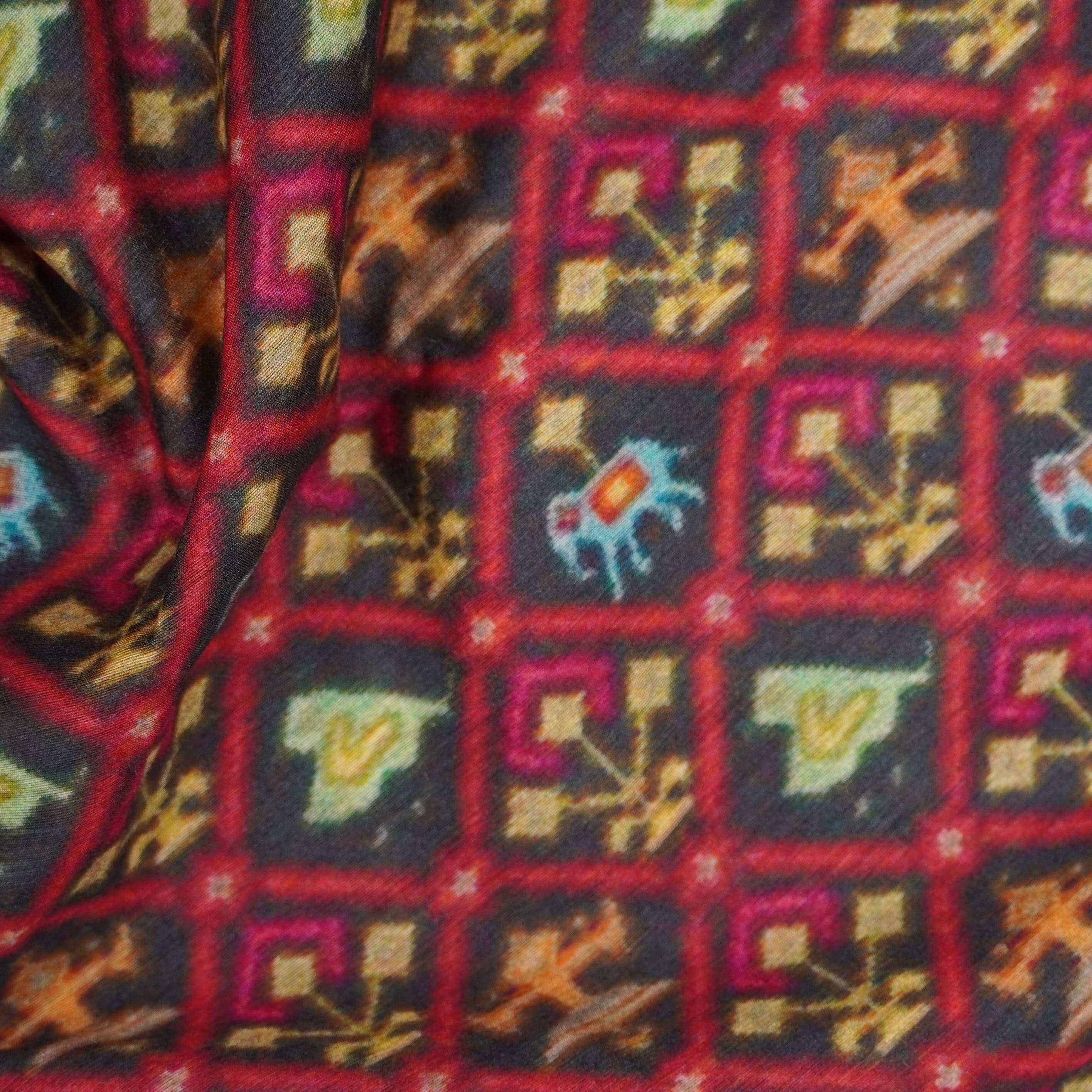 Pure Moonga Silk Print Fabric