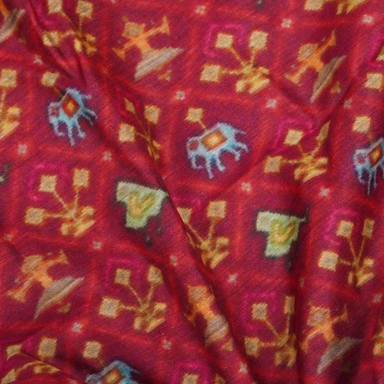 Pure Moonga Silk Print Fabric