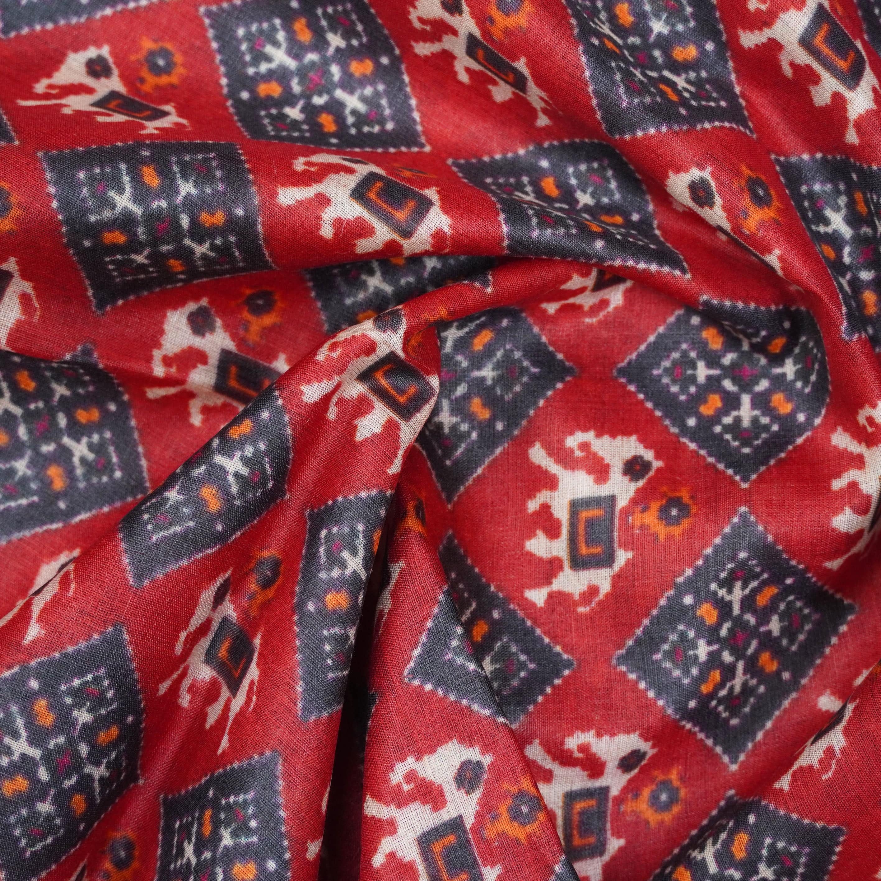 Pure Tussar Georgette Silk Print Fabric