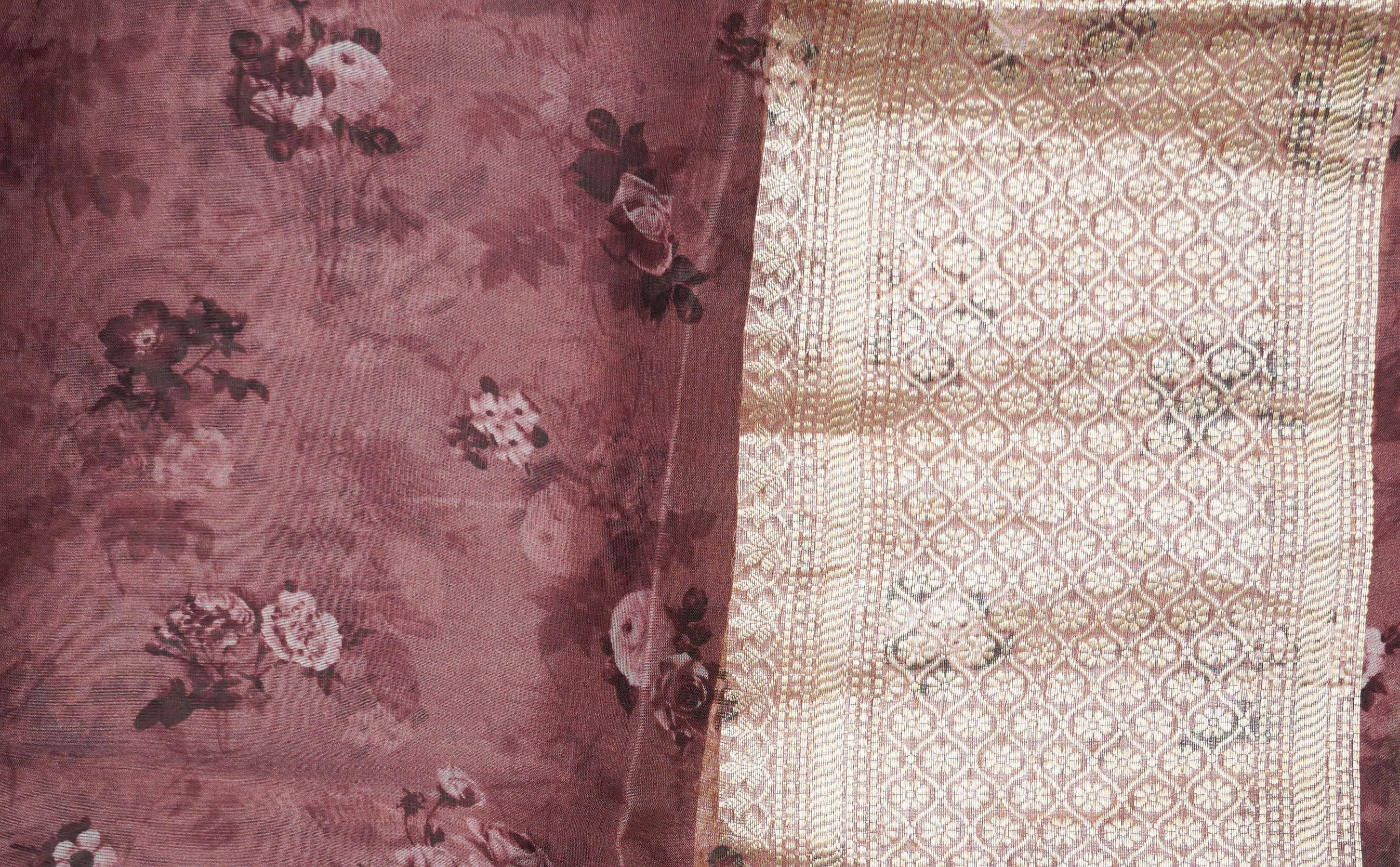 Organza Silk Print Saree